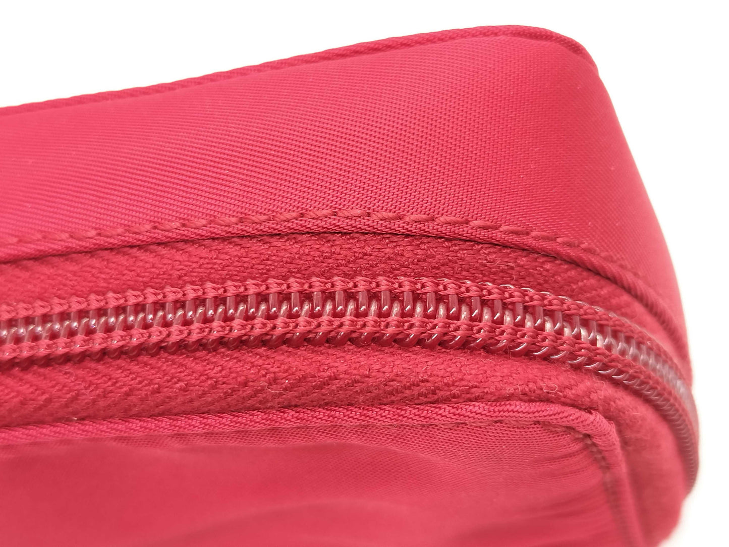 PRADA nylon zipper pouch, red