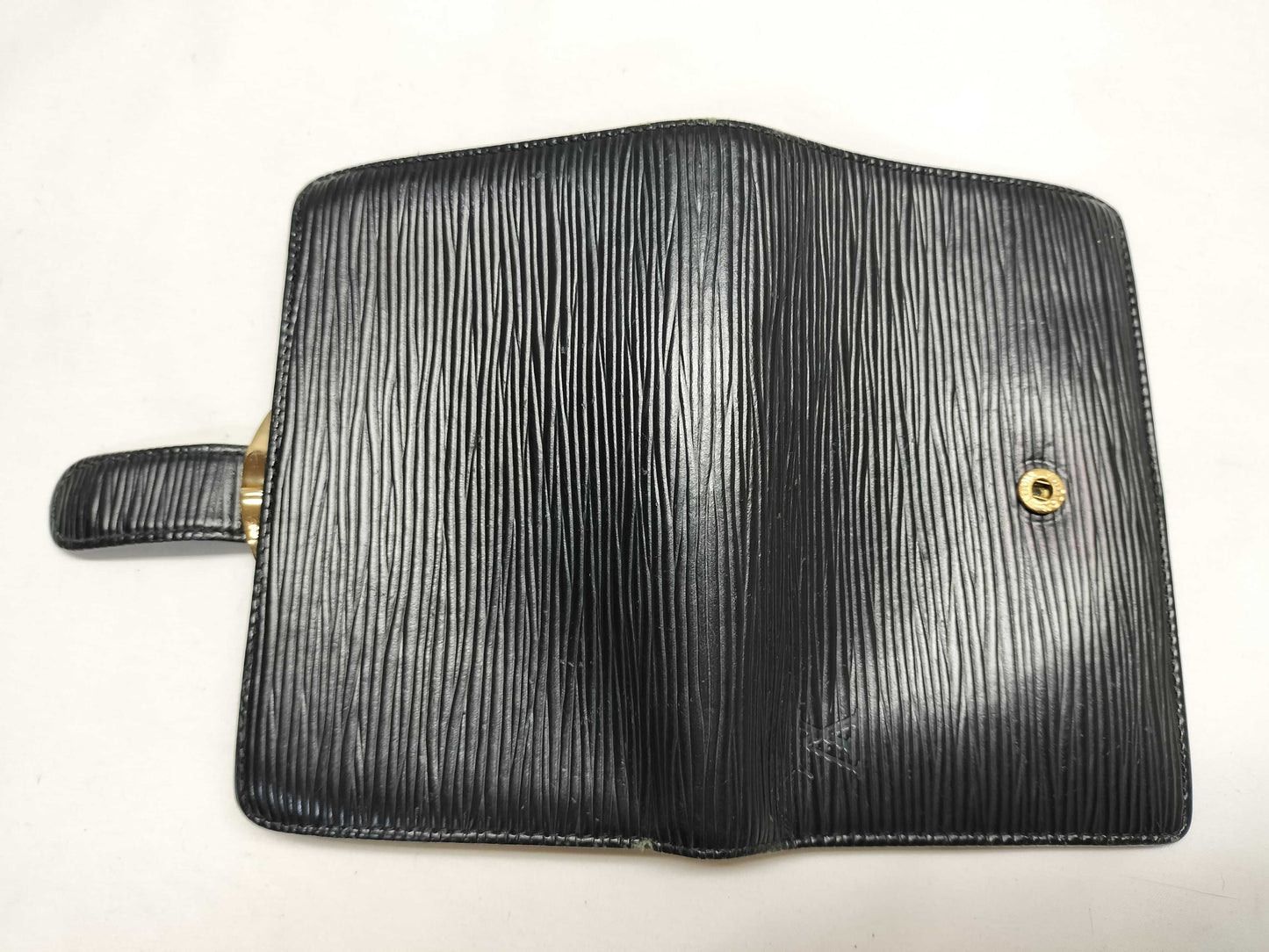 LOUIS VUITTON MI0042 Epi Folding Wallet Black Wallet