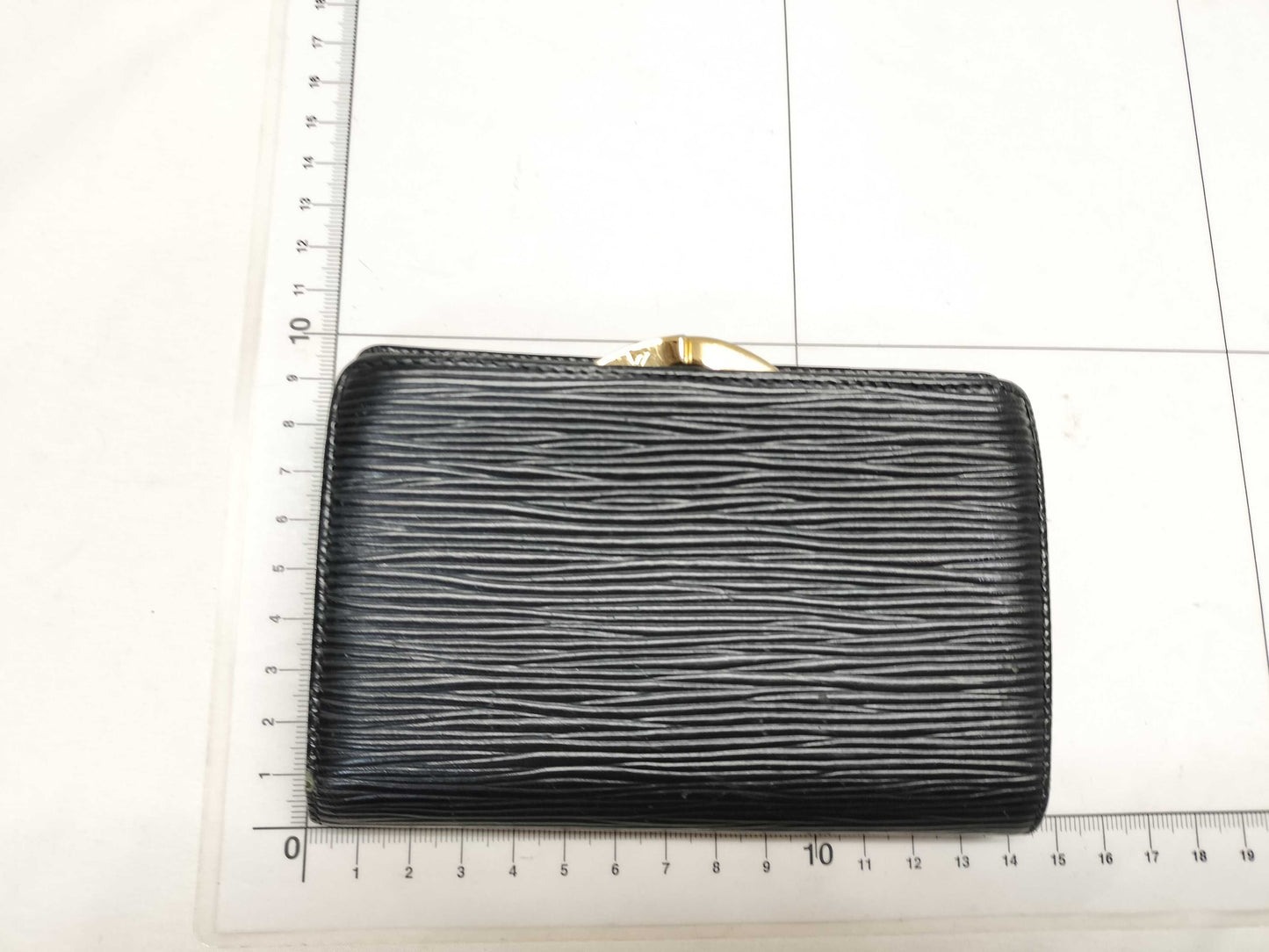 LOUIS VUITTON MI0042 Epi Folding Wallet Black Wallet