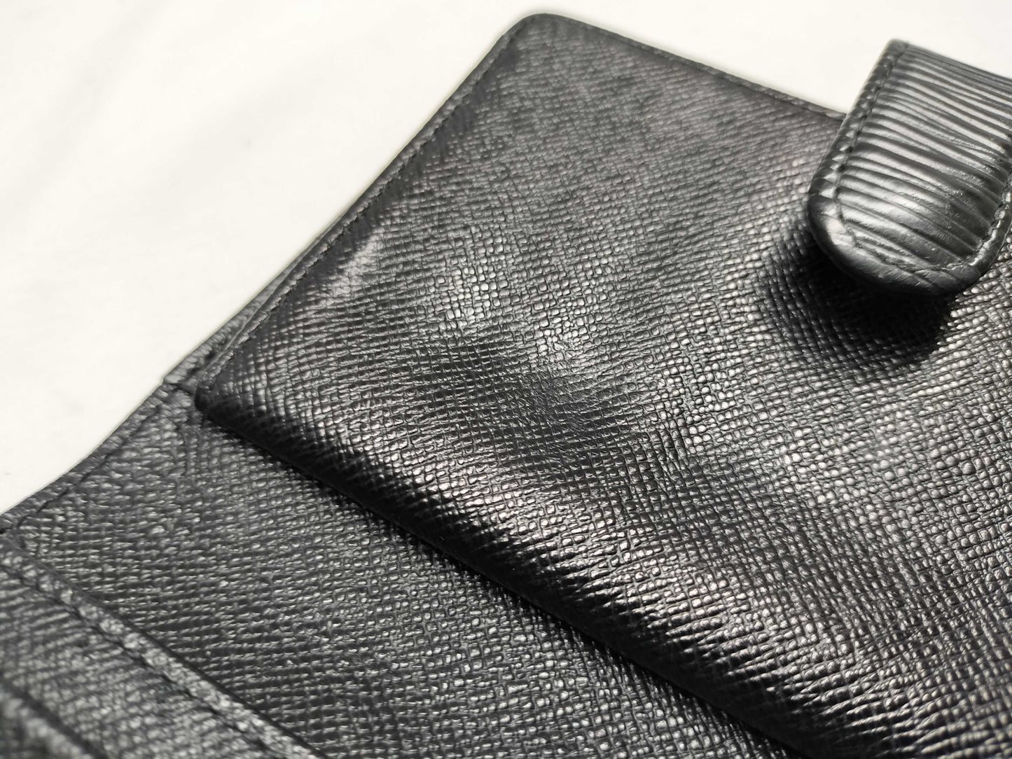 LOUIS VUITTON MI0042 Epi Folding Wallet Black Wallet