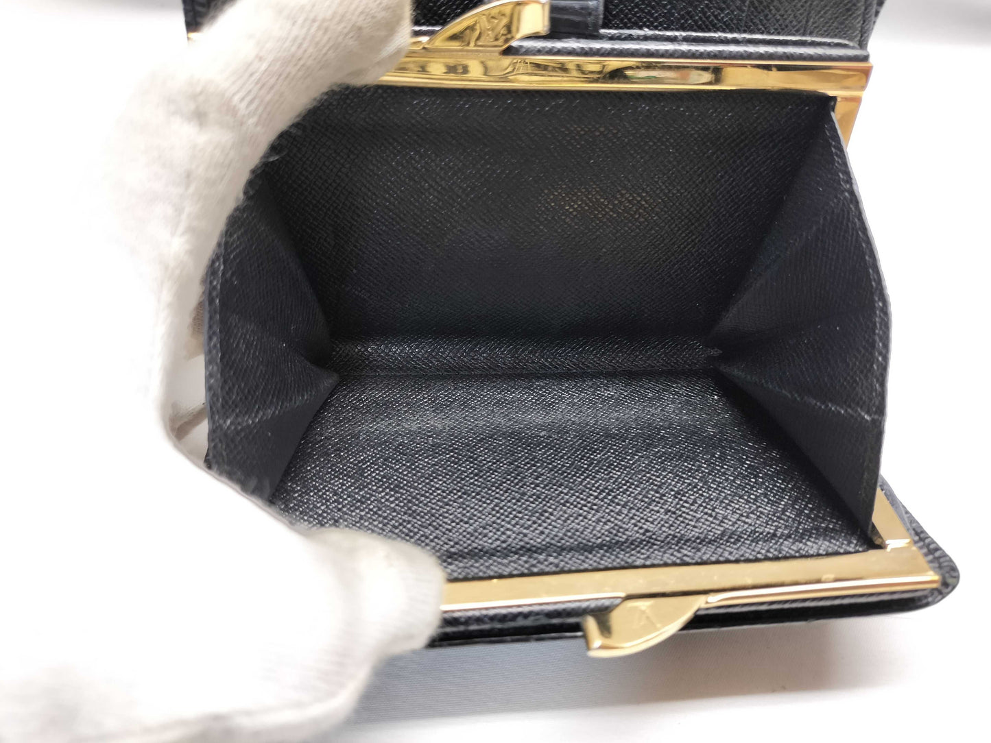 LOUIS VUITTON MI0042 Epi Folding Wallet Black Wallet