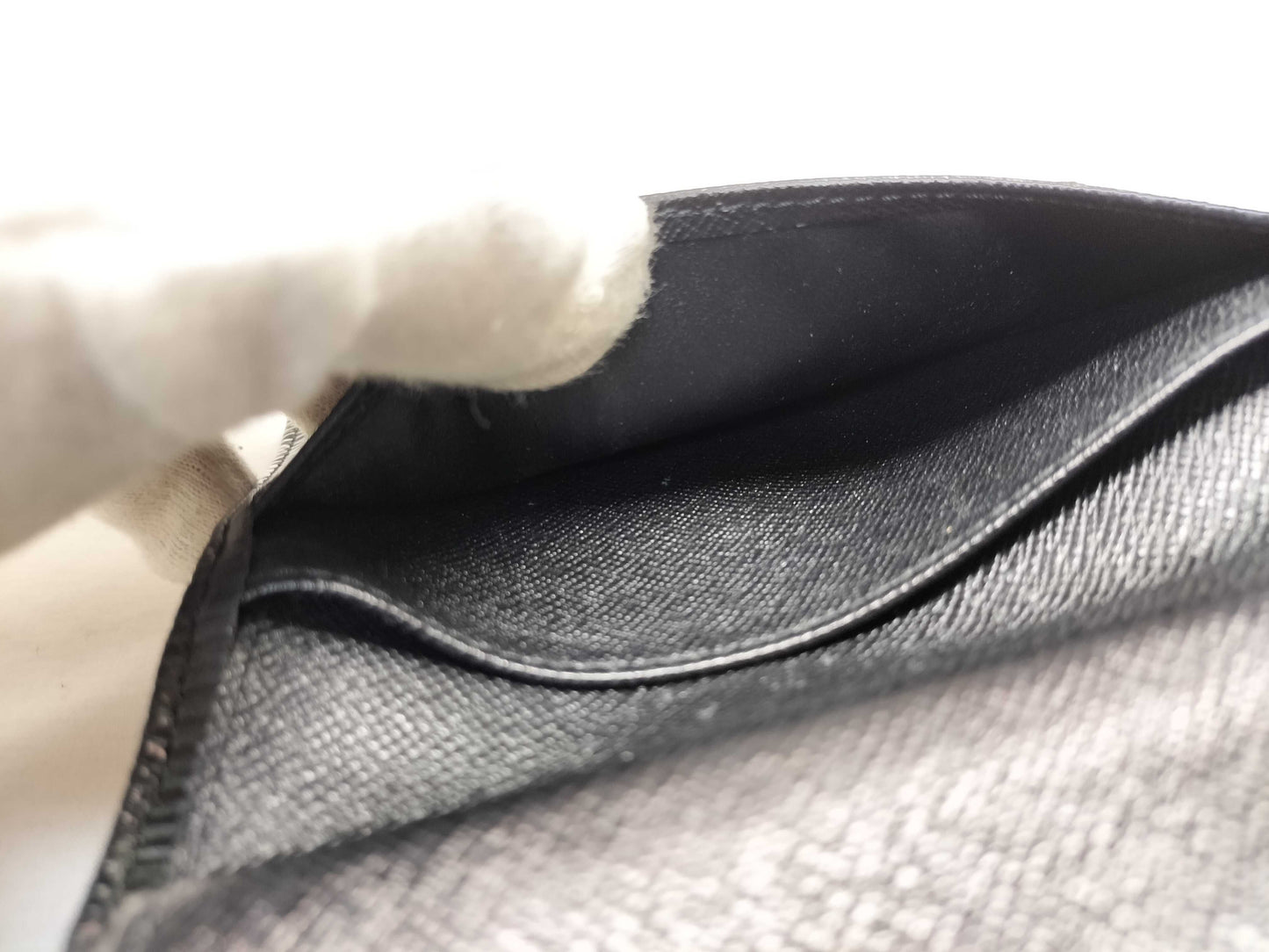 LOUIS VUITTON MI0042 Epi Folding Wallet Black Wallet
