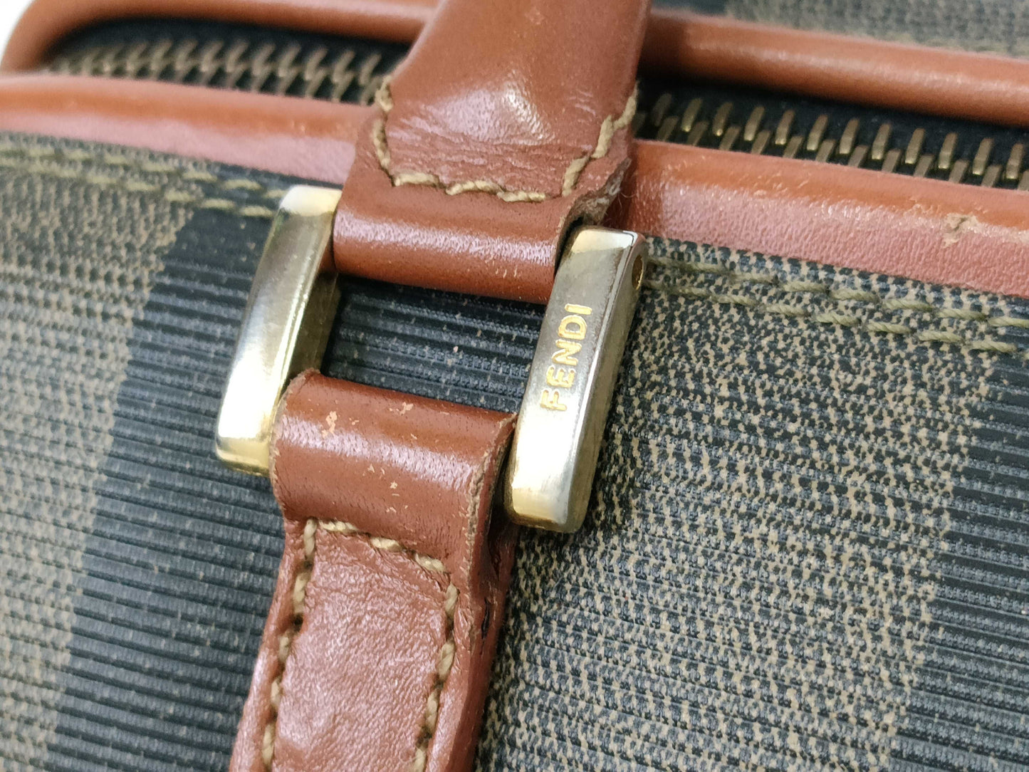 FENDI Pecan Print Mini Boston Bag Boston Bag