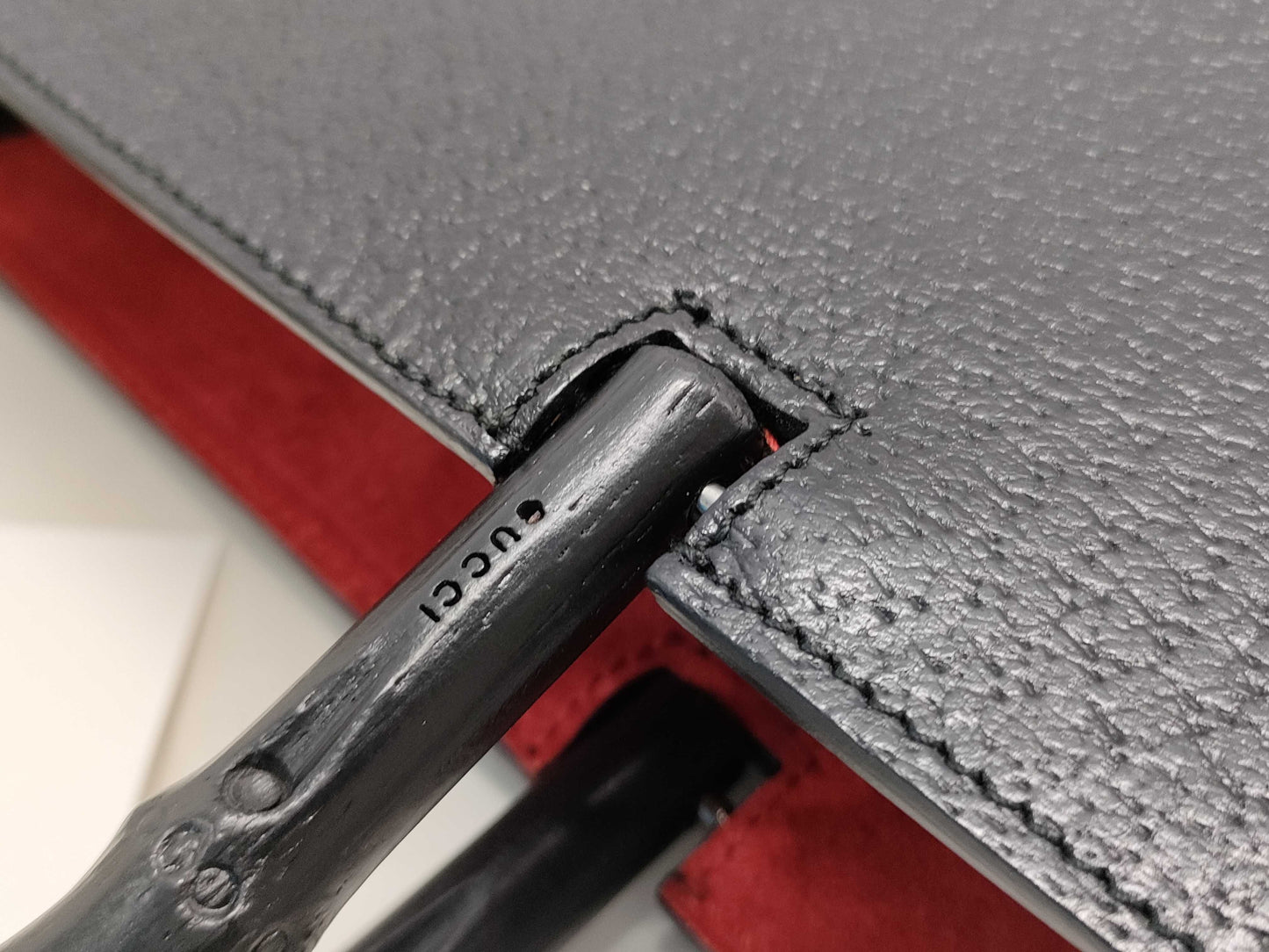 GUCCI Bamboo Leather 002-1060 Handbag