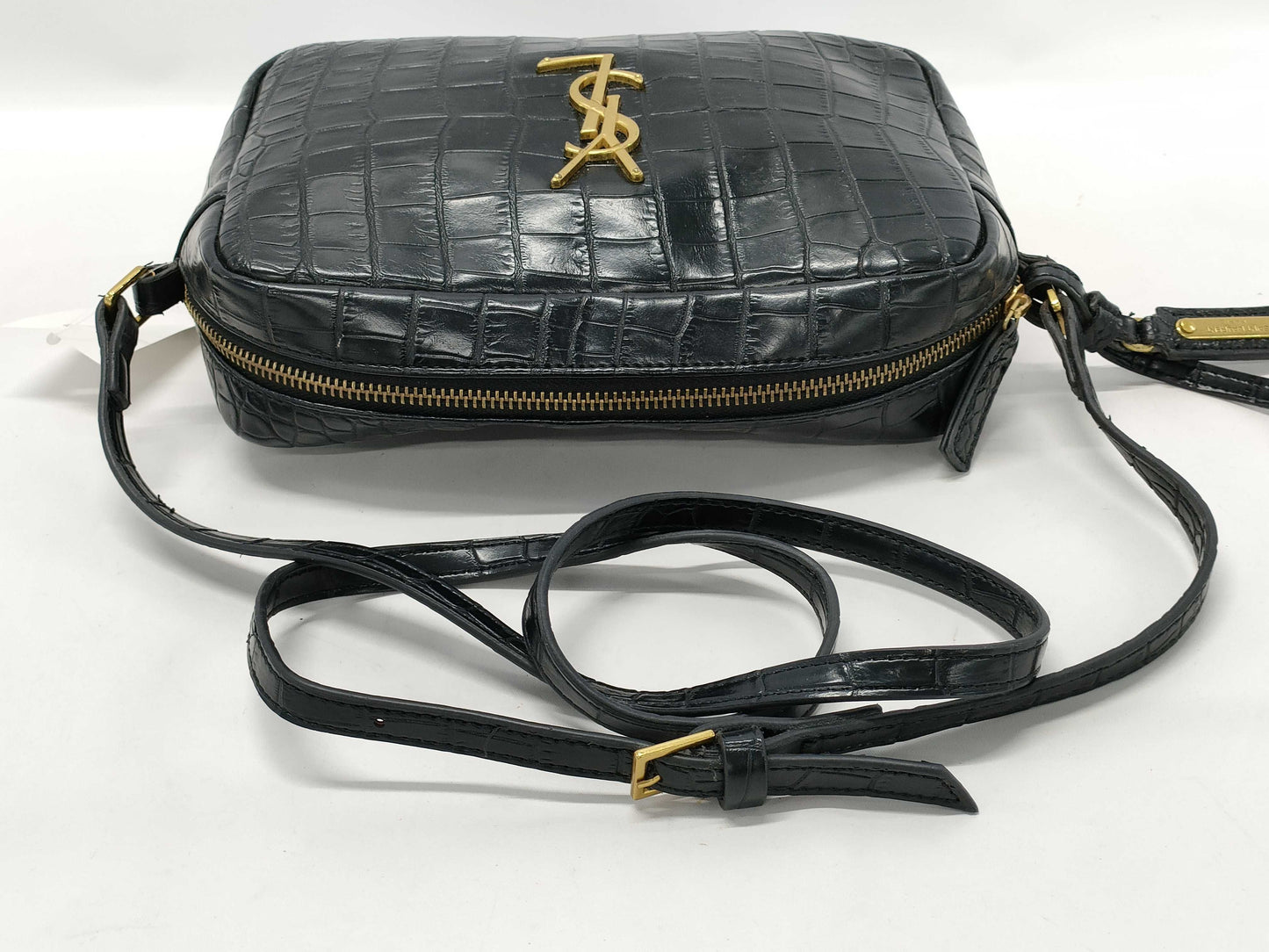 Yves Saint Laurent Croco Embossed Shoulder Bag