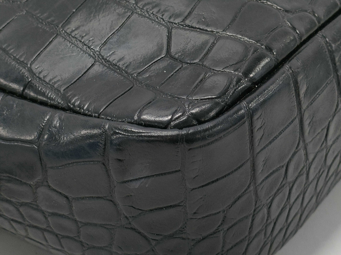 Yves Saint Laurent Croco Embossed Shoulder Bag