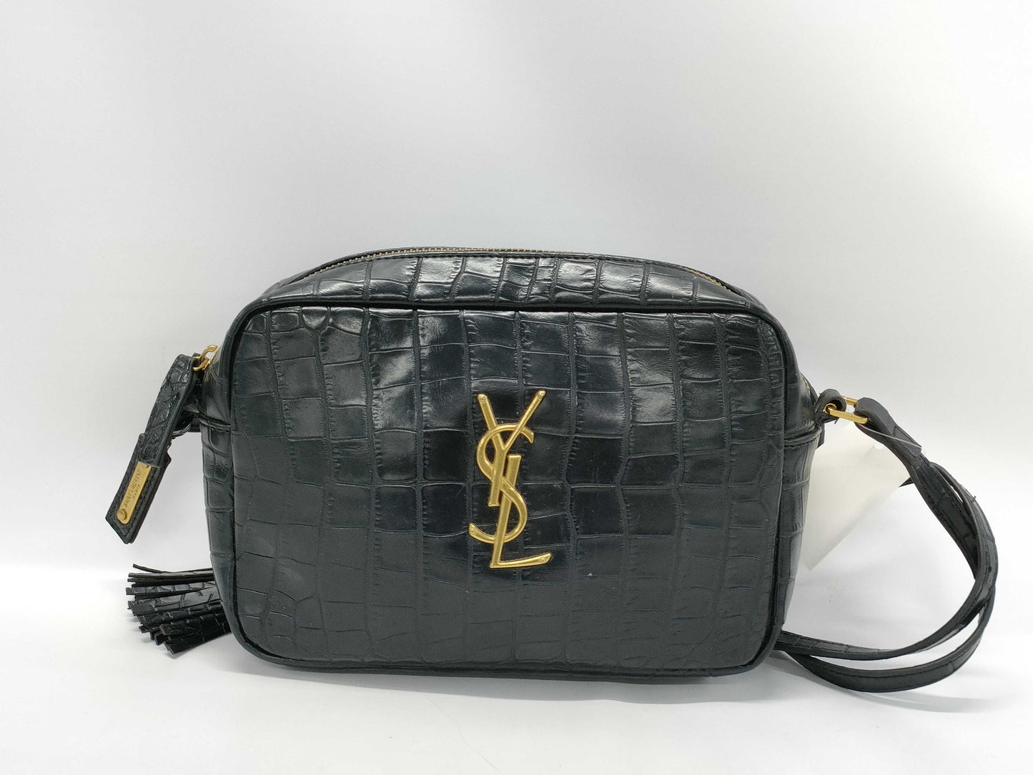 Yves Saint Laurent Croco Embossed Shoulder Bag