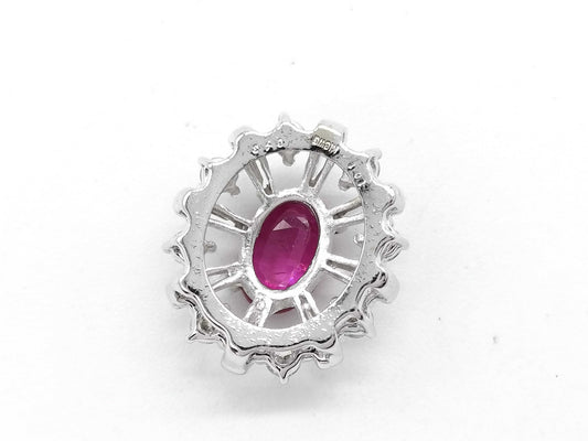Colored Stone 1.01ct D0.43ct K18WG 1.8g Pendant Top