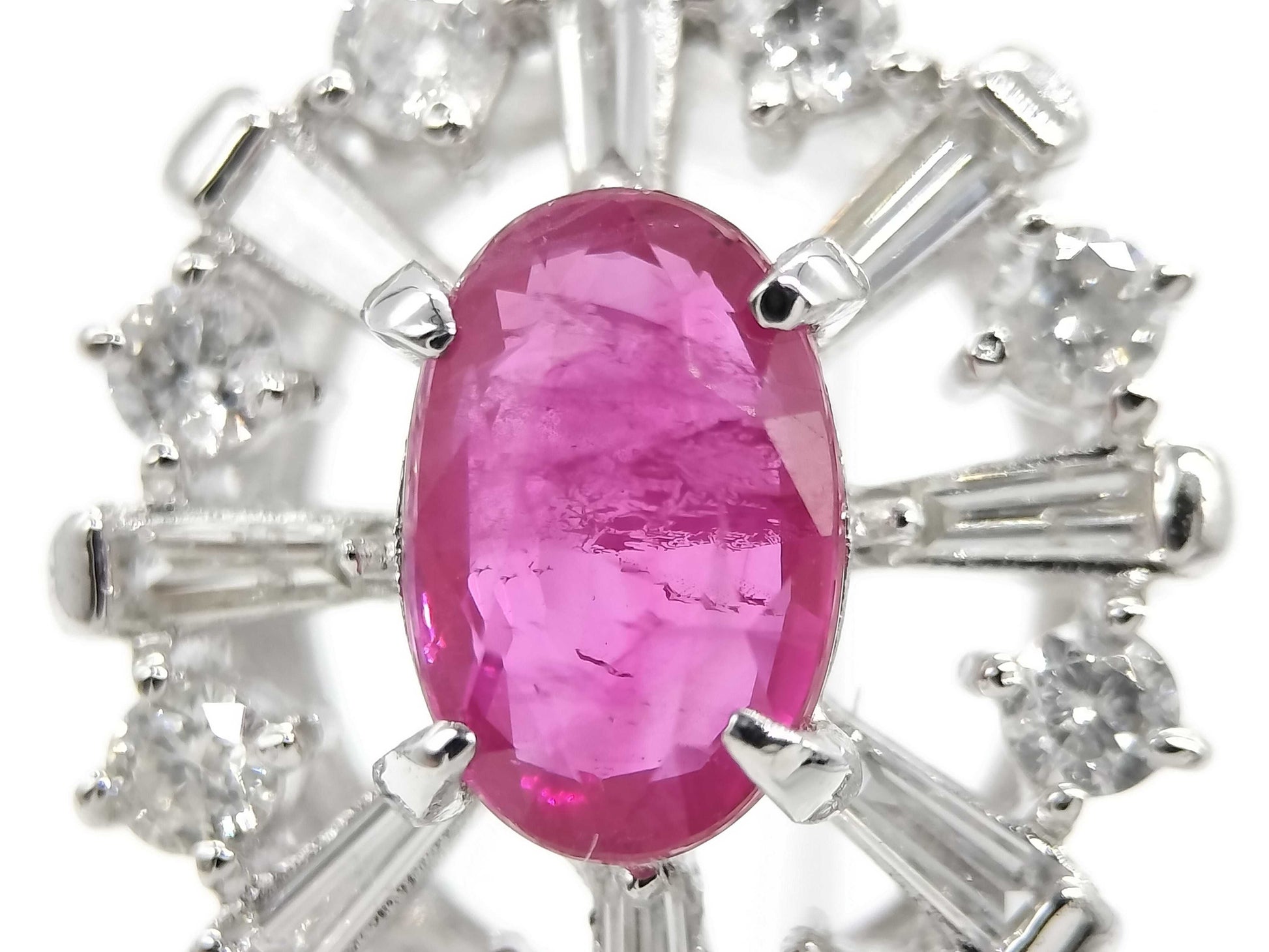 Colored Stone 1.01ct D0.43ct K18WG 1.8g Pendant Top