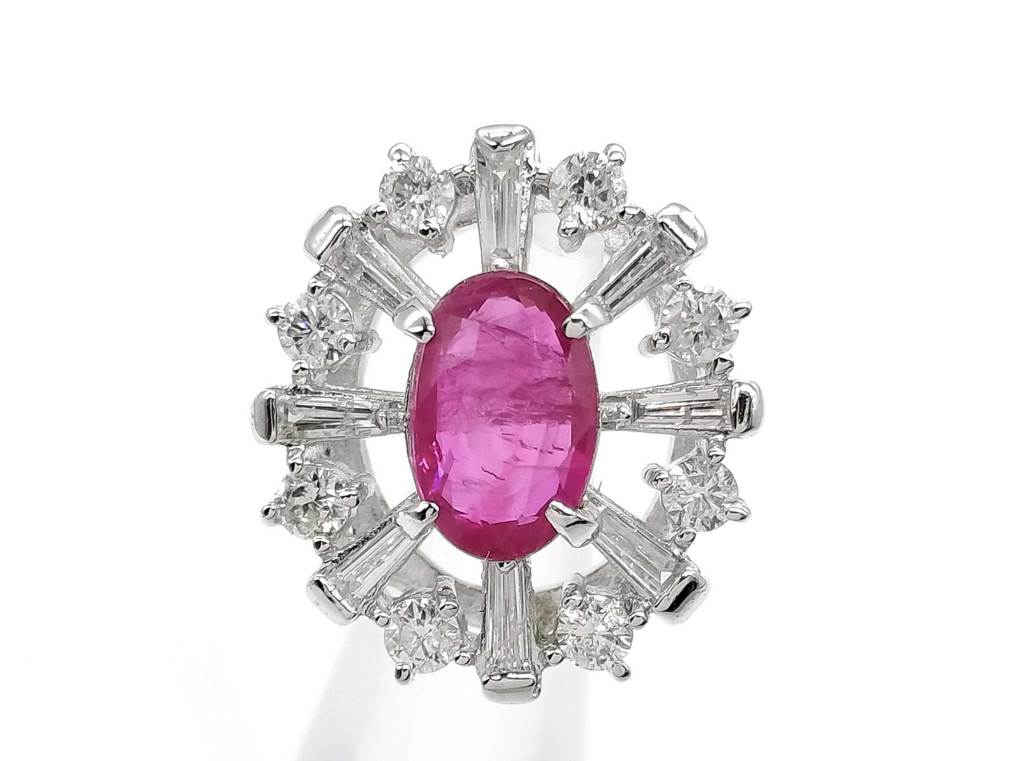 Colored Stone 1.01ct D0.43ct K18WG 1.8g Pendant Top