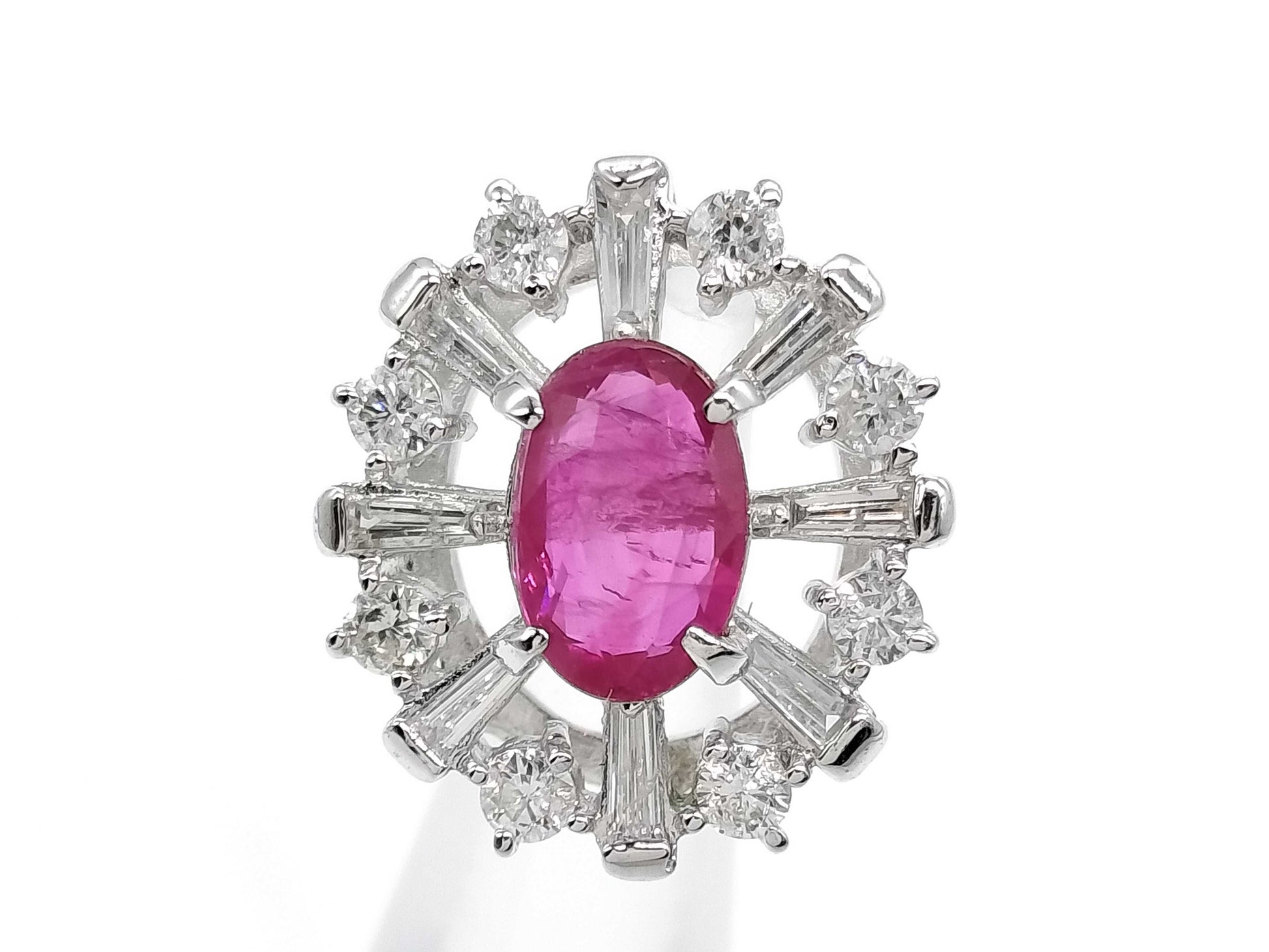 Colored Stone 1.01ct D0.43ct K18WG 1.8g Pendant Top