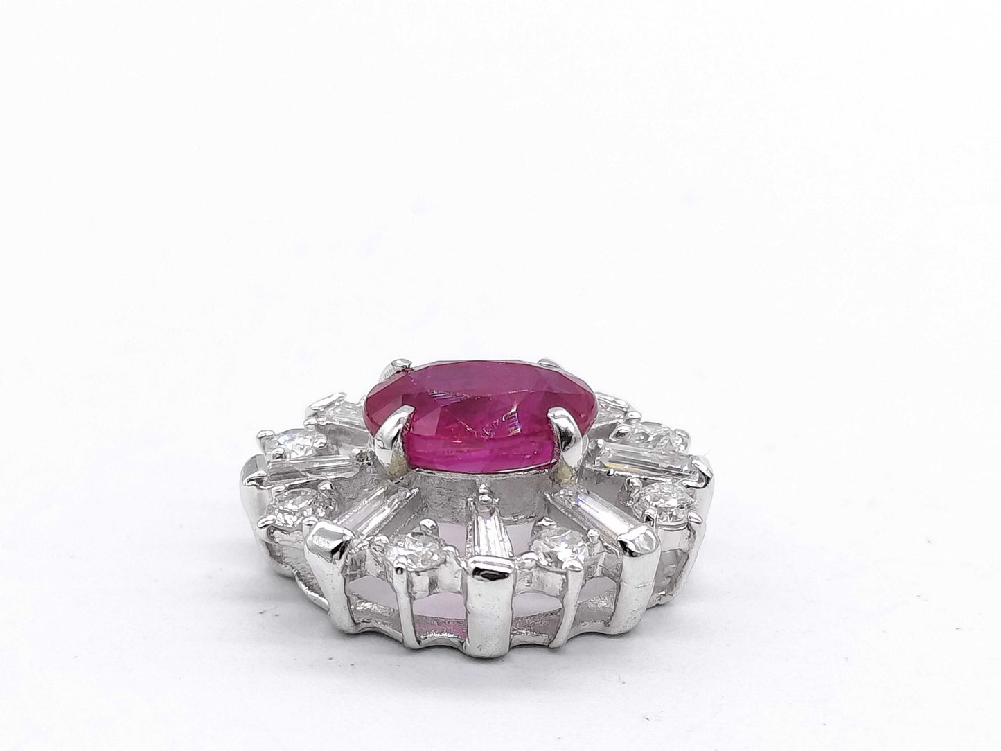 Colored Stone 1.01ct D0.43ct K18WG 1.8g Pendant Top