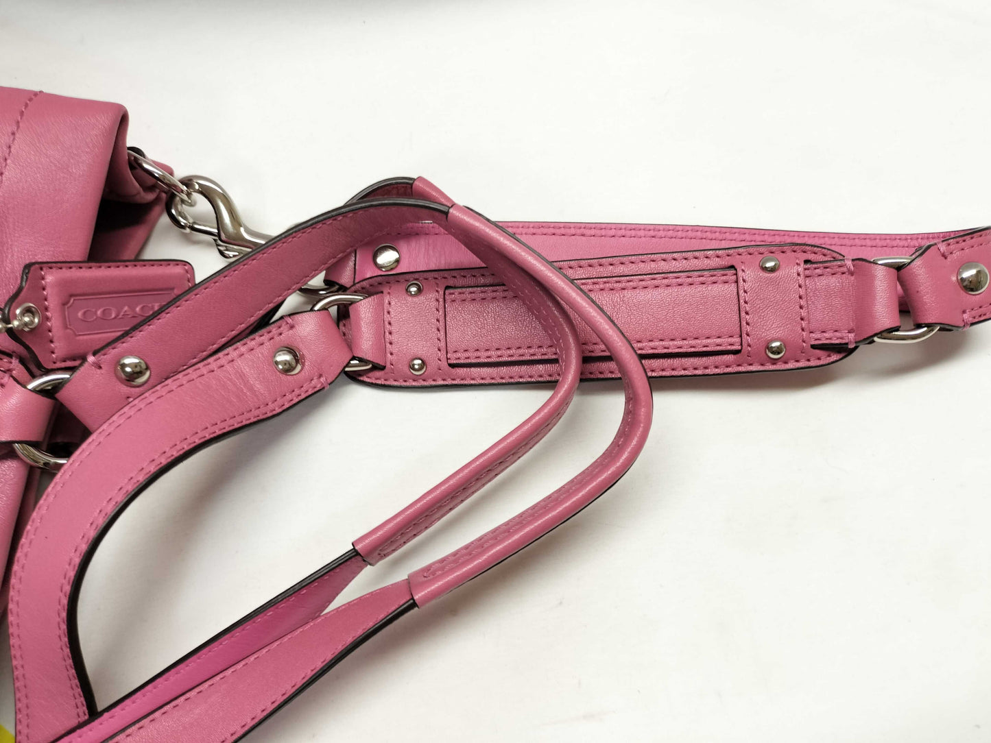 COACH Leather Tote/F/Pink Tote Bag