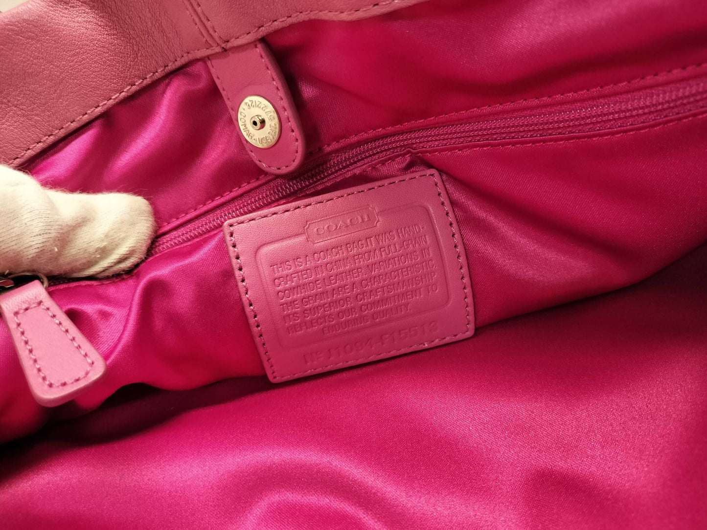 COACH Leather Tote/F/Pink Tote Bag