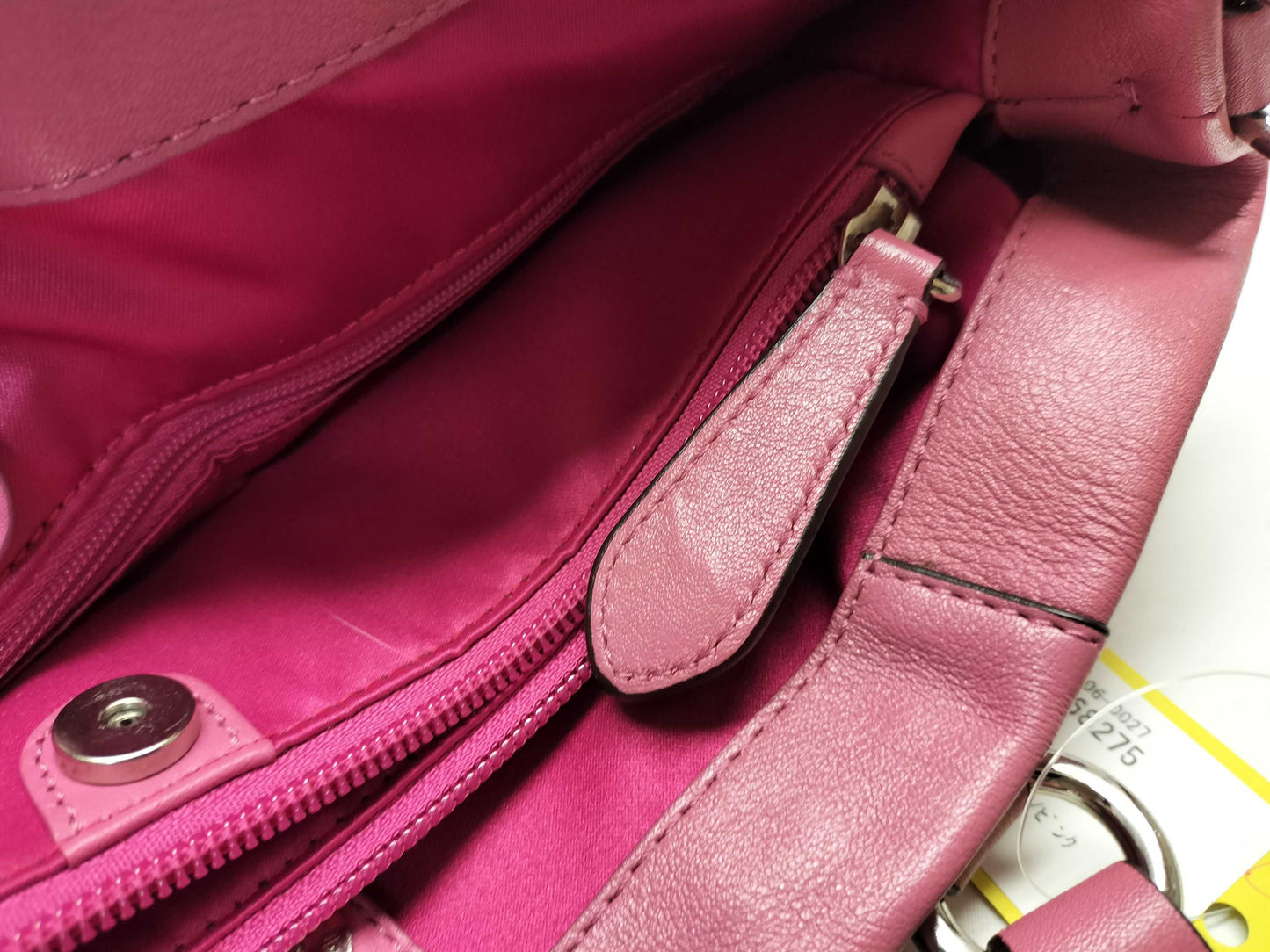 COACH Leather Tote/F/Pink Tote Bag