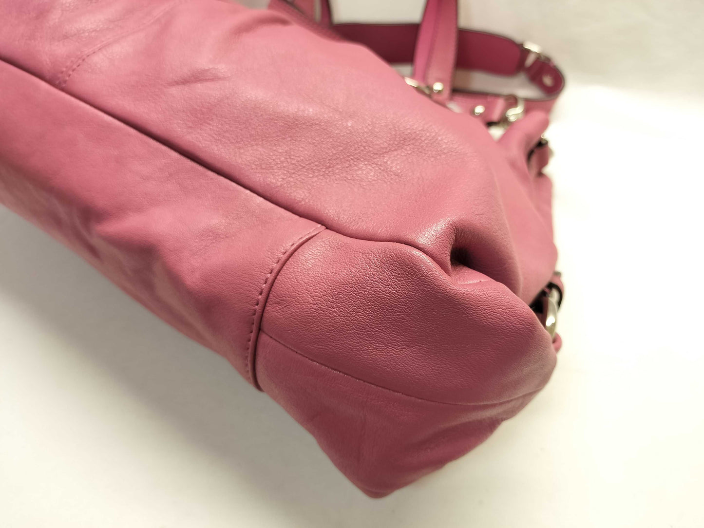 COACH Leather Tote/F/Pink Tote Bag