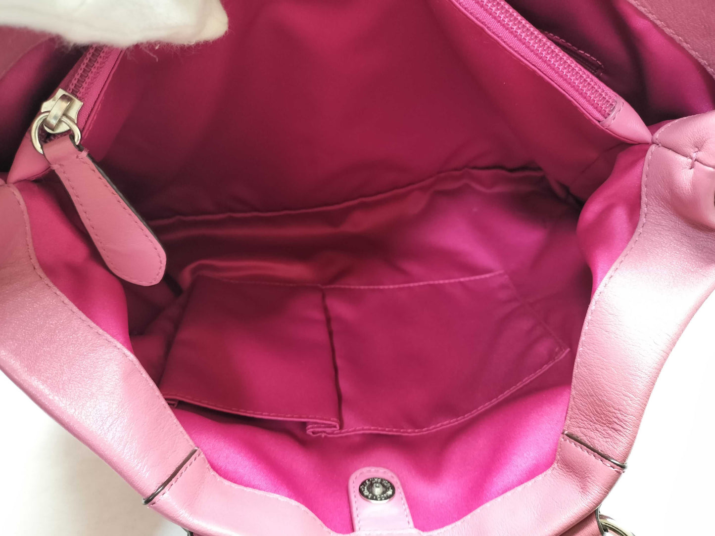 COACH Leather Tote/F/Pink Tote Bag