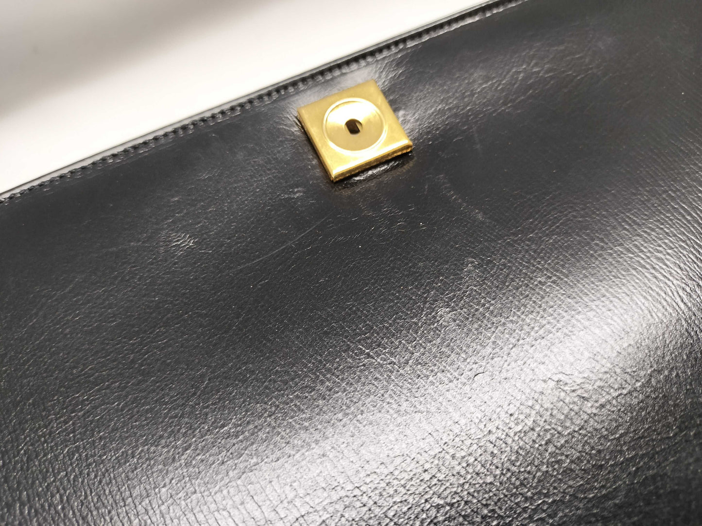 Dior Leather Shoulder Push Lock Shoulder Bag