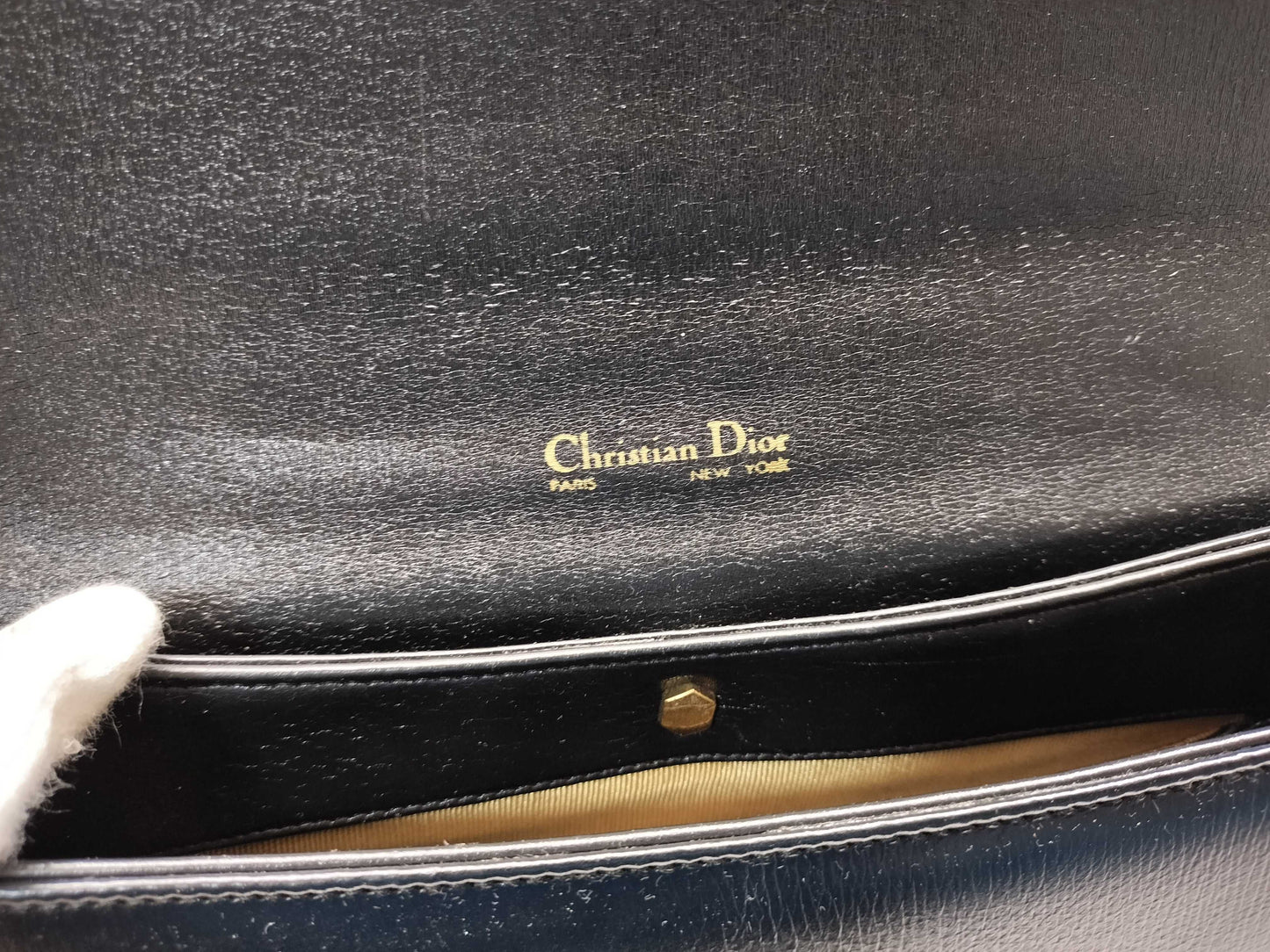 Dior Leather Shoulder Push Lock Shoulder Bag