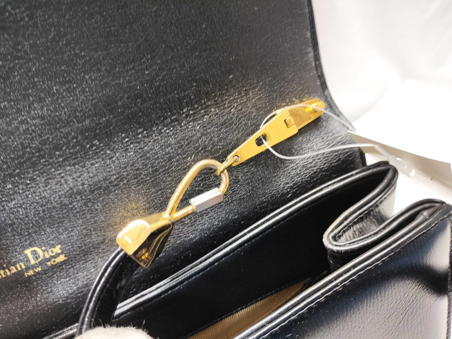 Dior Leather Shoulder Push Lock Shoulder Bag