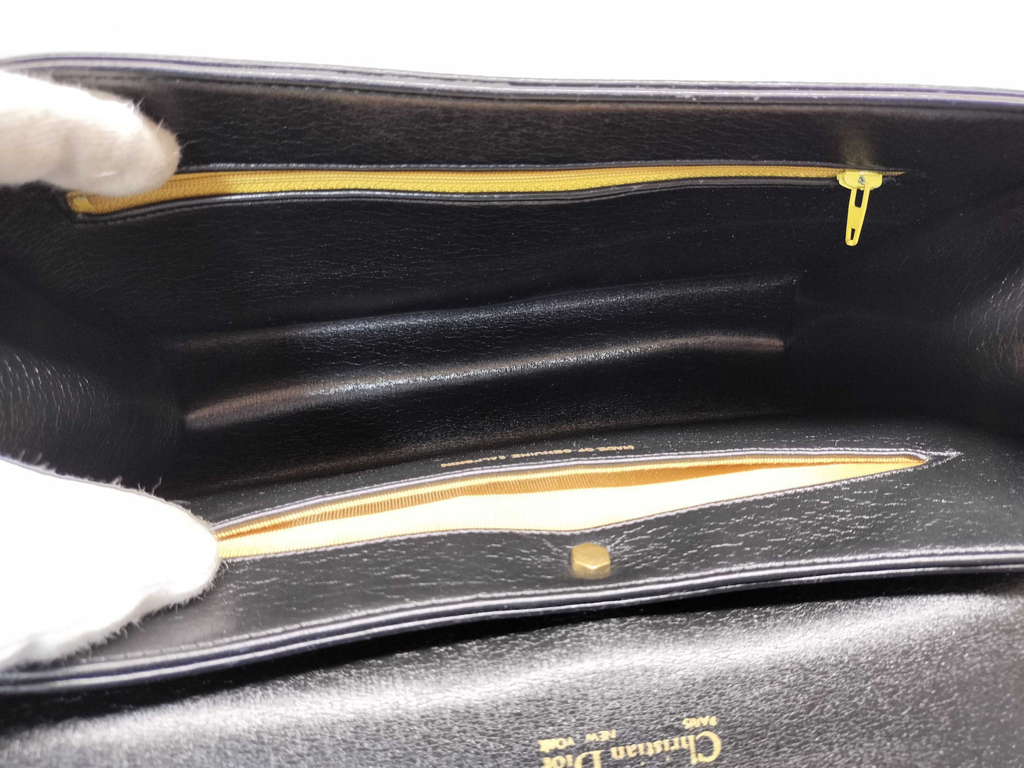 Dior Leather Shoulder Push Lock Shoulder Bag