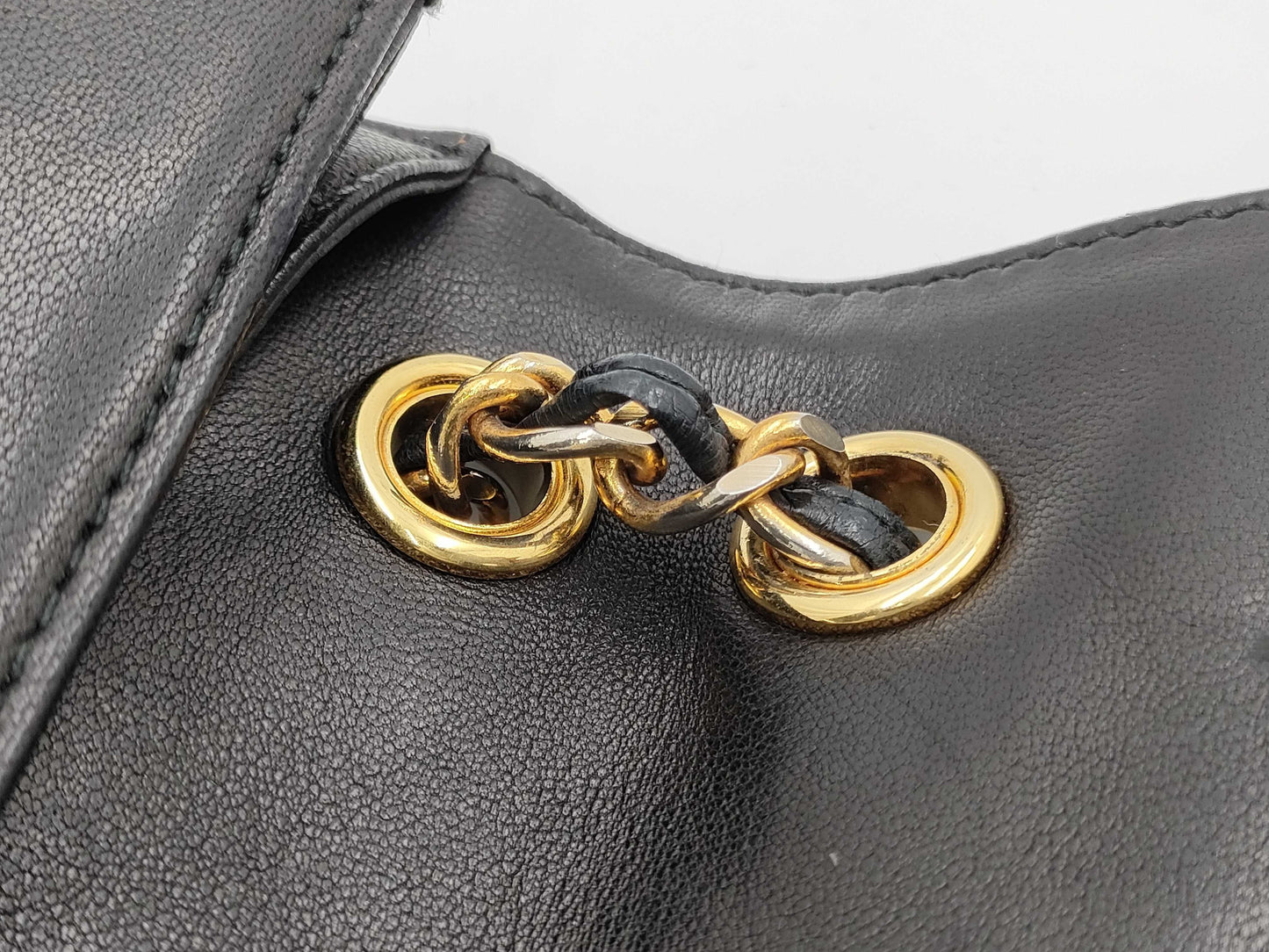 CHANEL 1548885 Lambskin Coco Mark/Chain Shoulder/Black Shoulder Bag