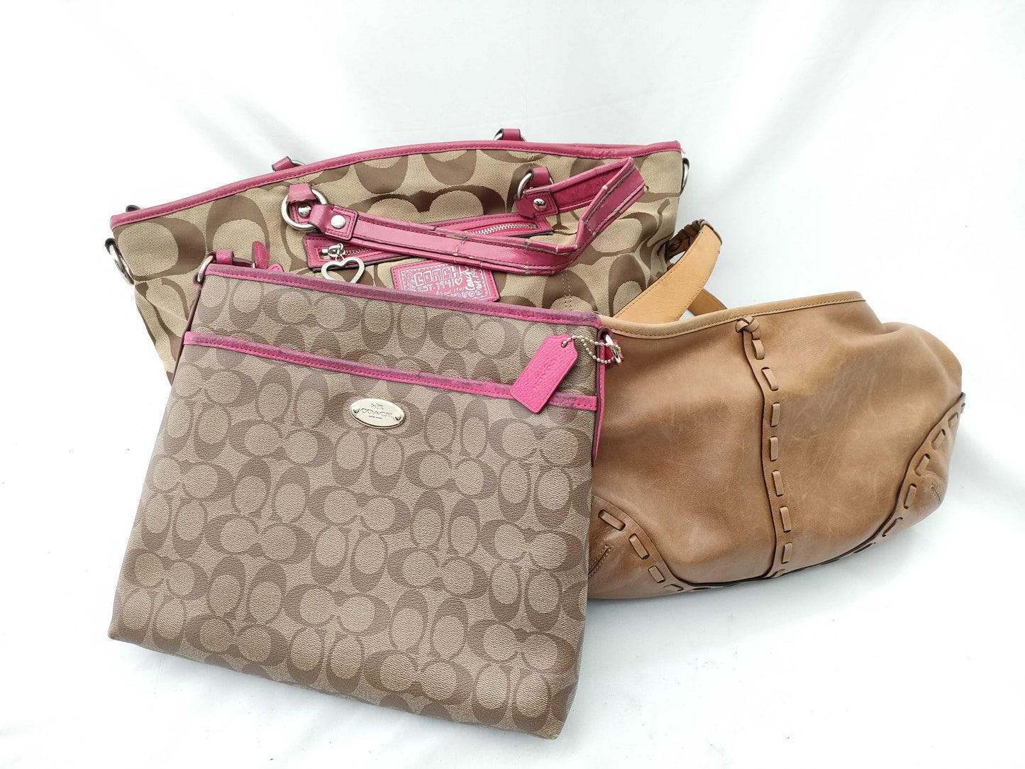 COACH Signature Leather 3-Piece Shoulder Bag