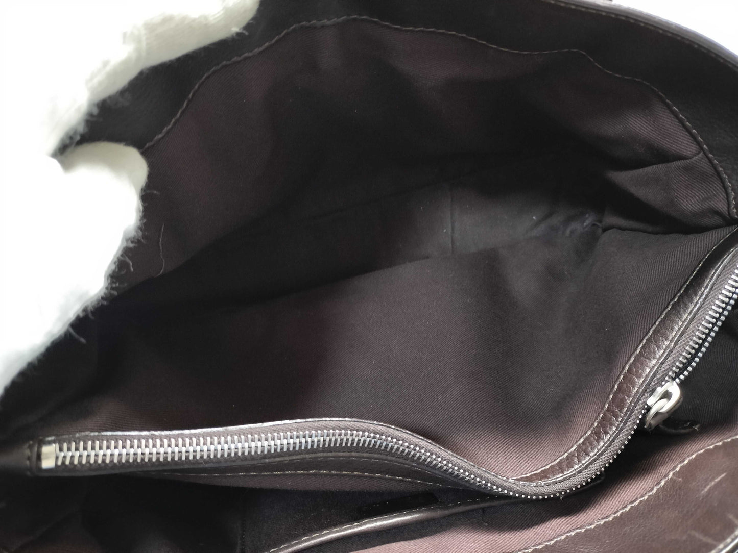 CELINE Leather Dark Brown Handbag