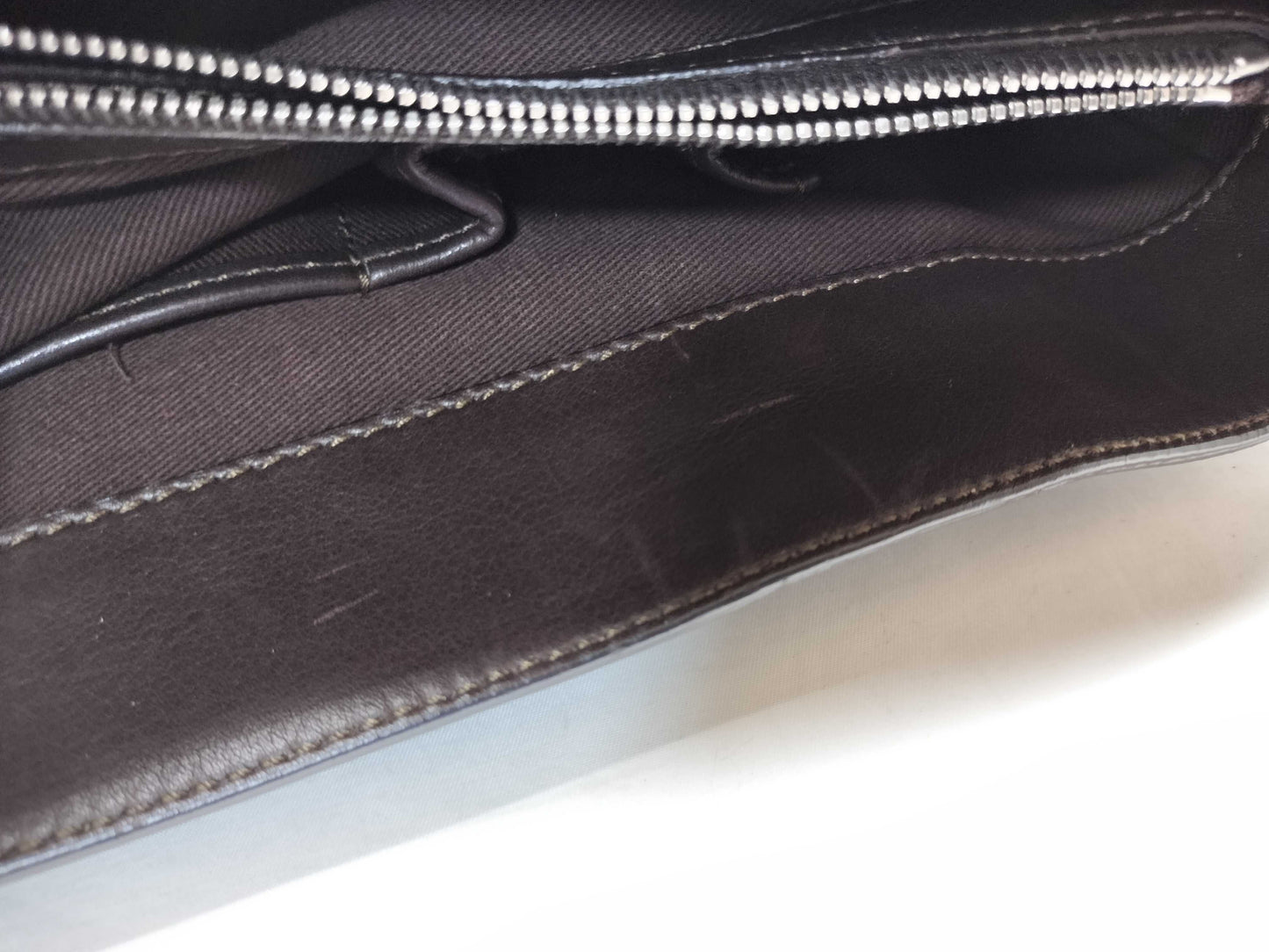 CELINE Leather Dark Brown Handbag