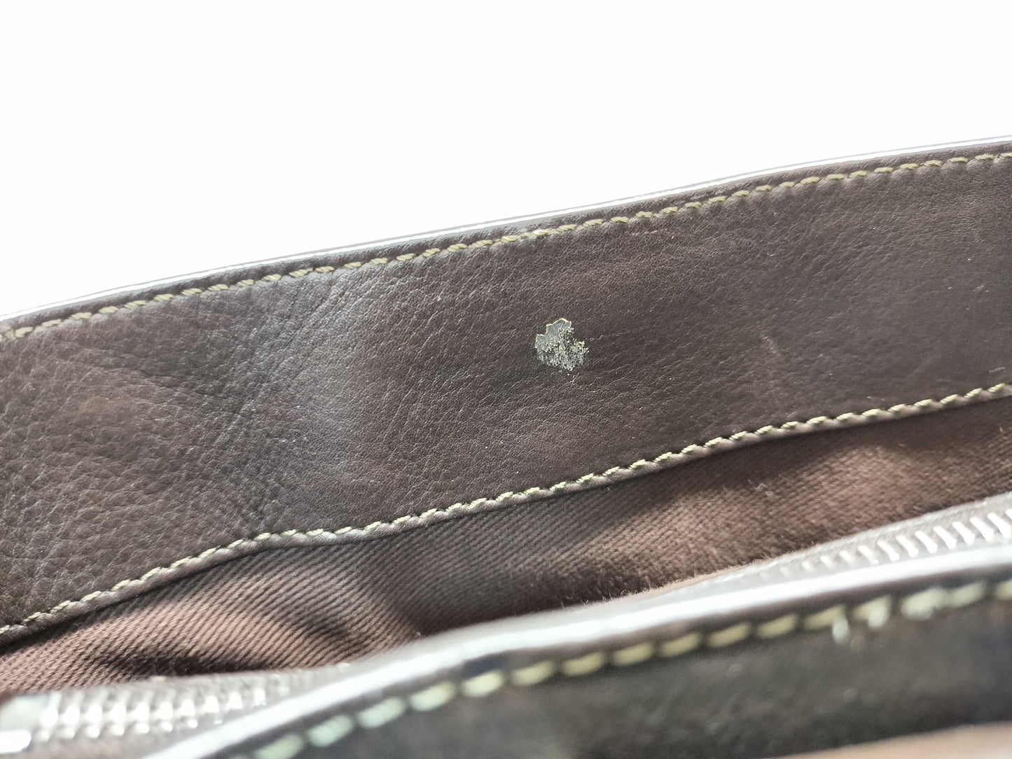 CELINE Leather Dark Brown Handbag