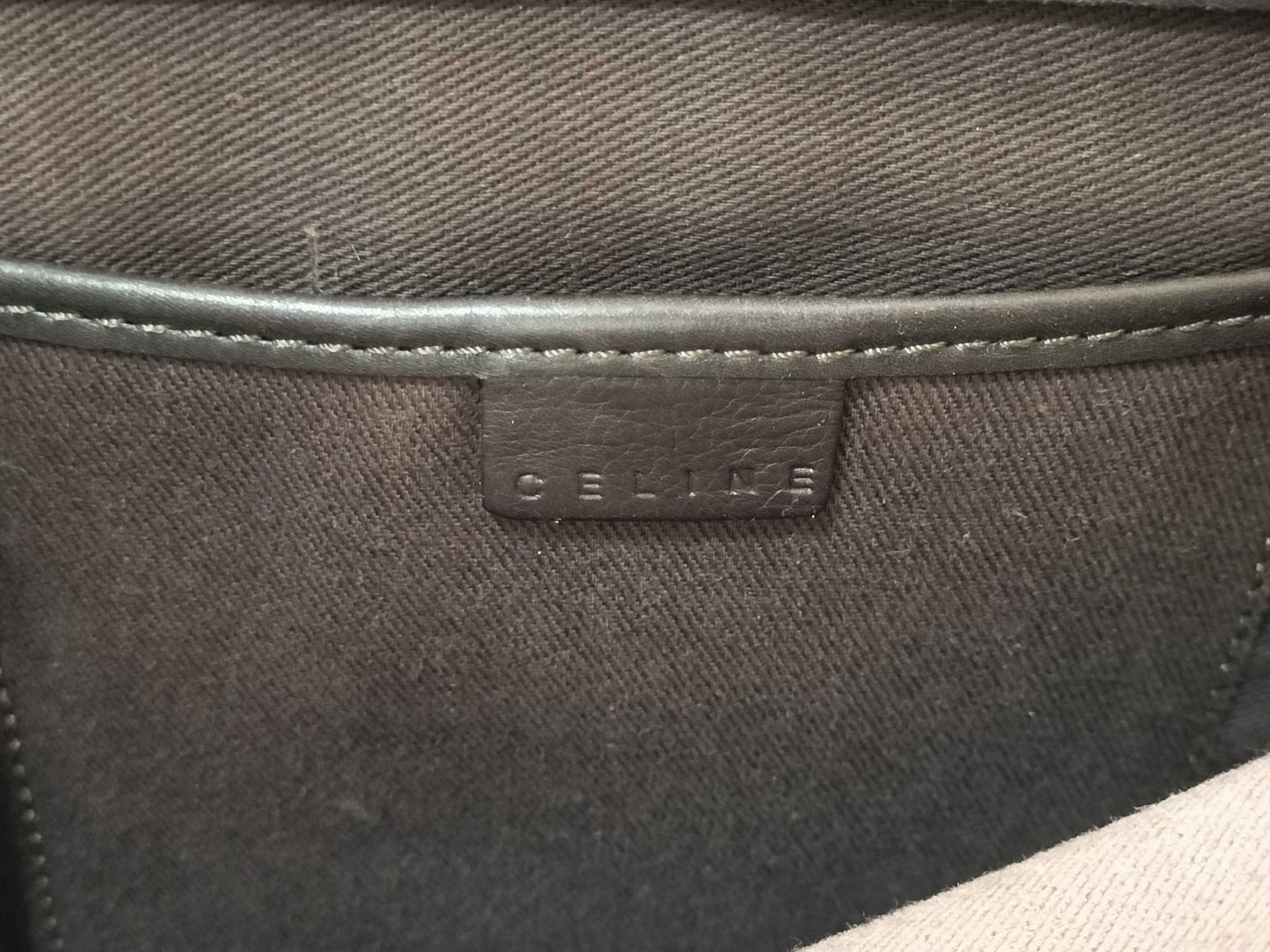 CELINE Leather Dark Brown Handbag