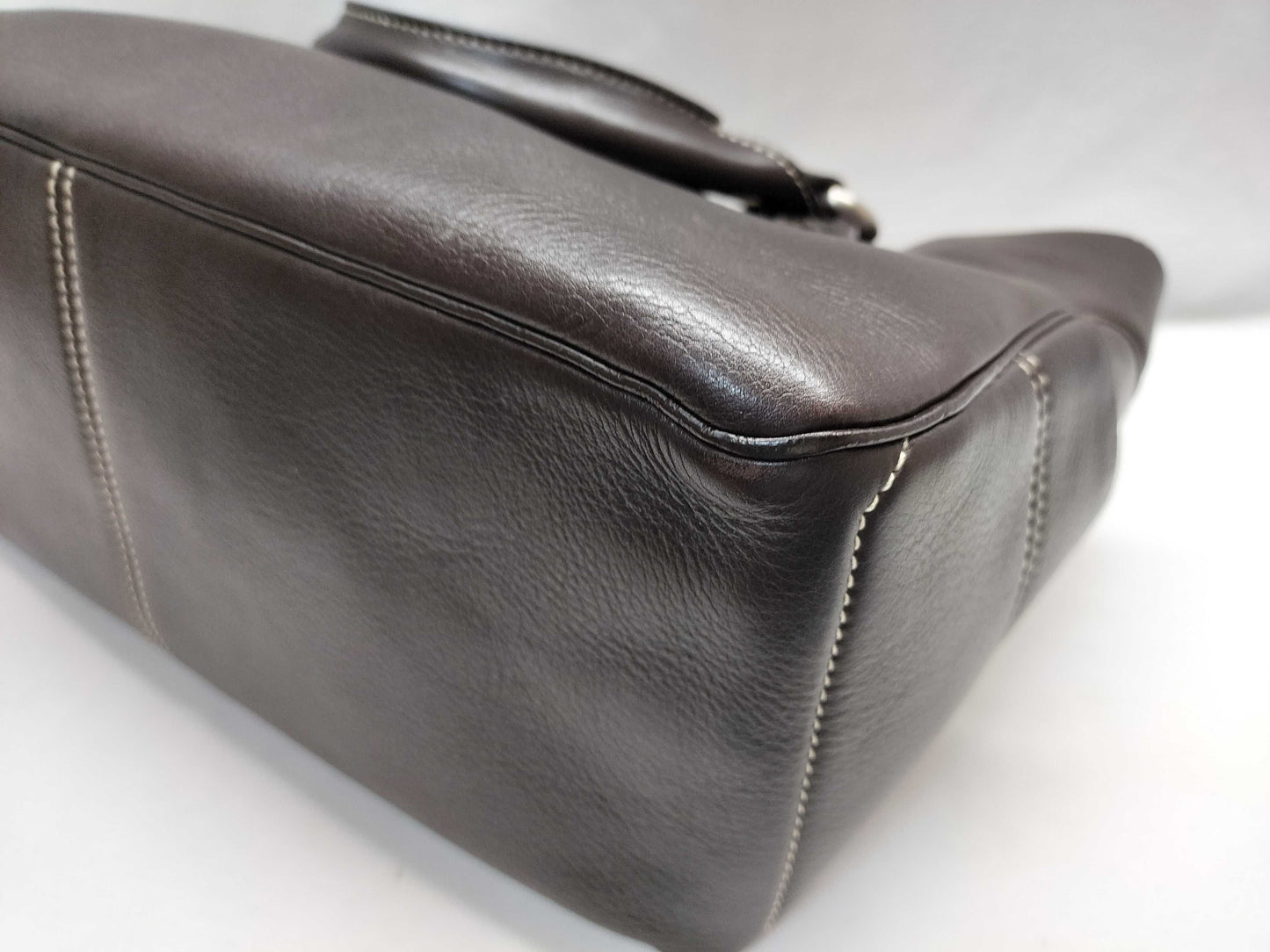 CELINE Leather Dark Brown Handbag