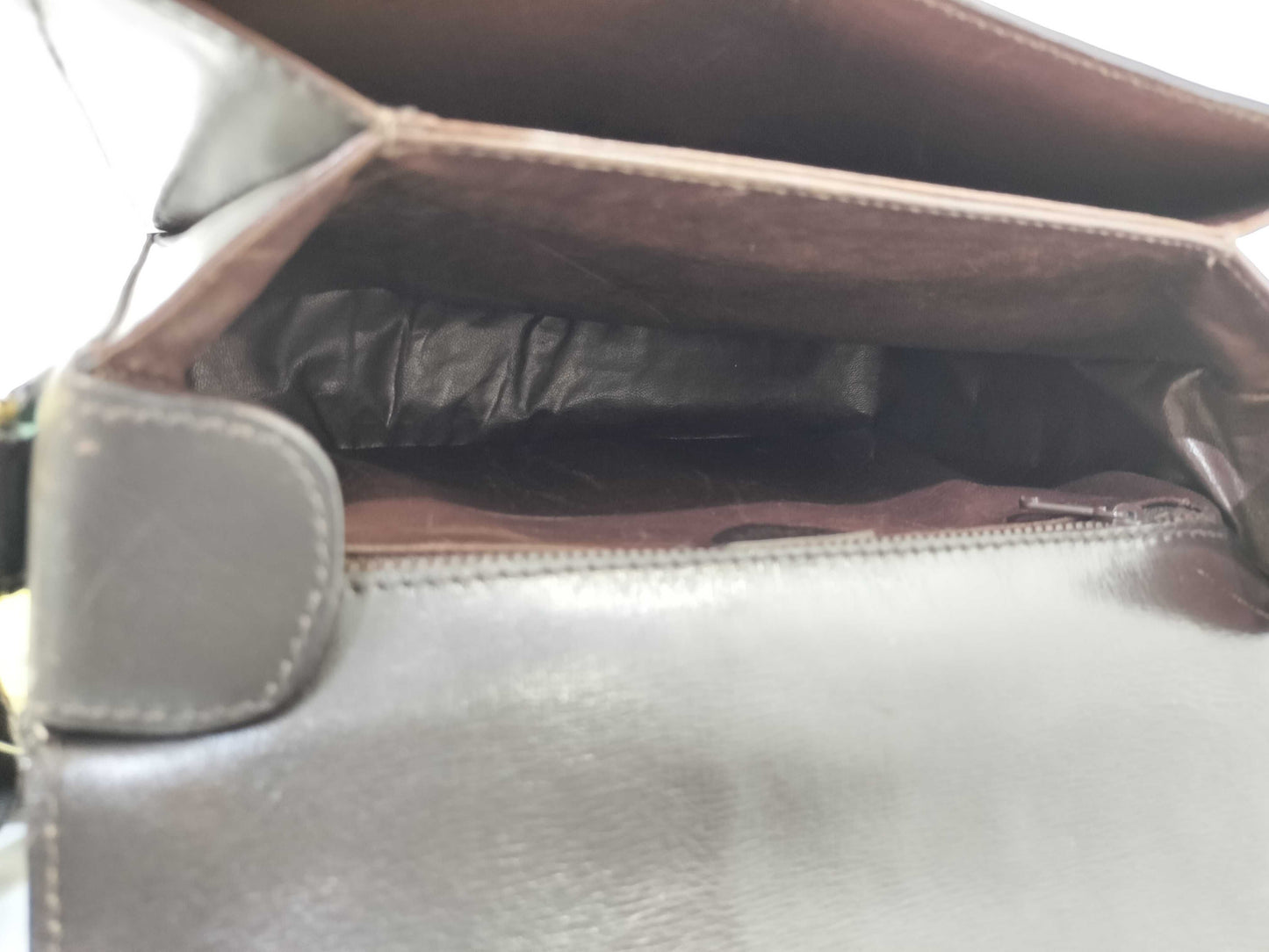 CELINE Leather Shoulder Bag with Gold Hardware