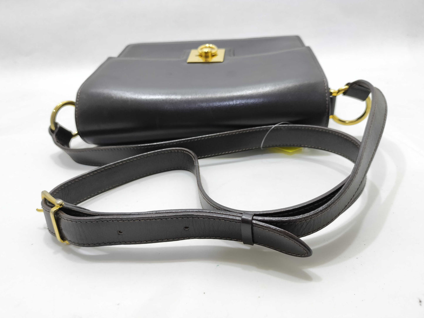 CELINE Leather Shoulder Bag with Gold Hardware