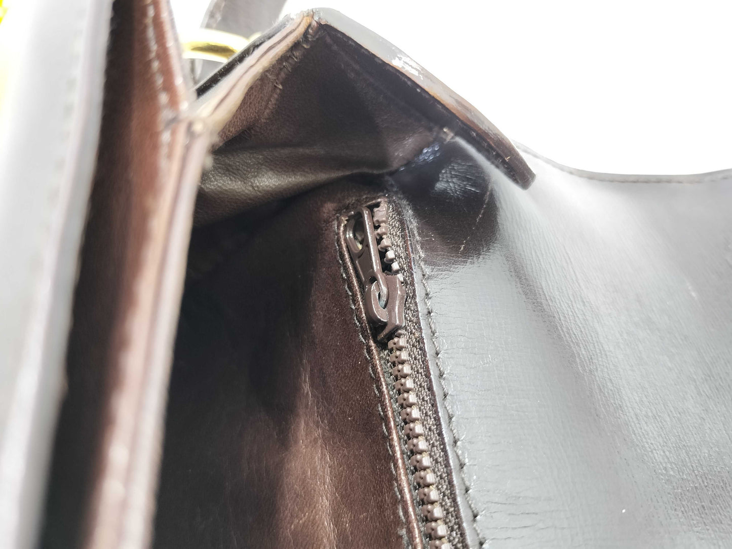 CELINE Leather Shoulder Bag with Gold Hardware