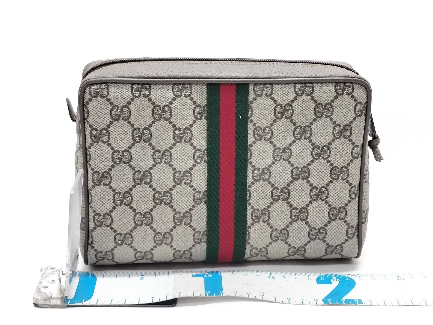 GUCCI 89・01・012 GG Supreme Clutch Bag, Second Bag, Sherry Second Bag