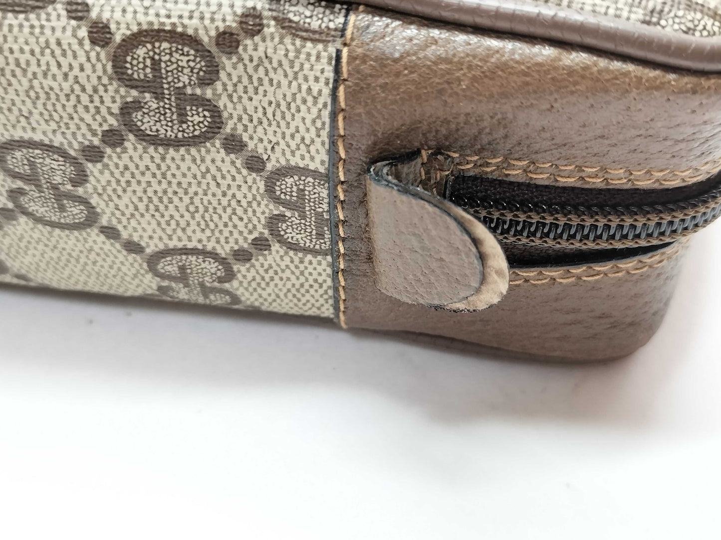 GUCCI 89・01・012 GG Supreme Clutch Bag, Second Bag, Sherry Second Bag