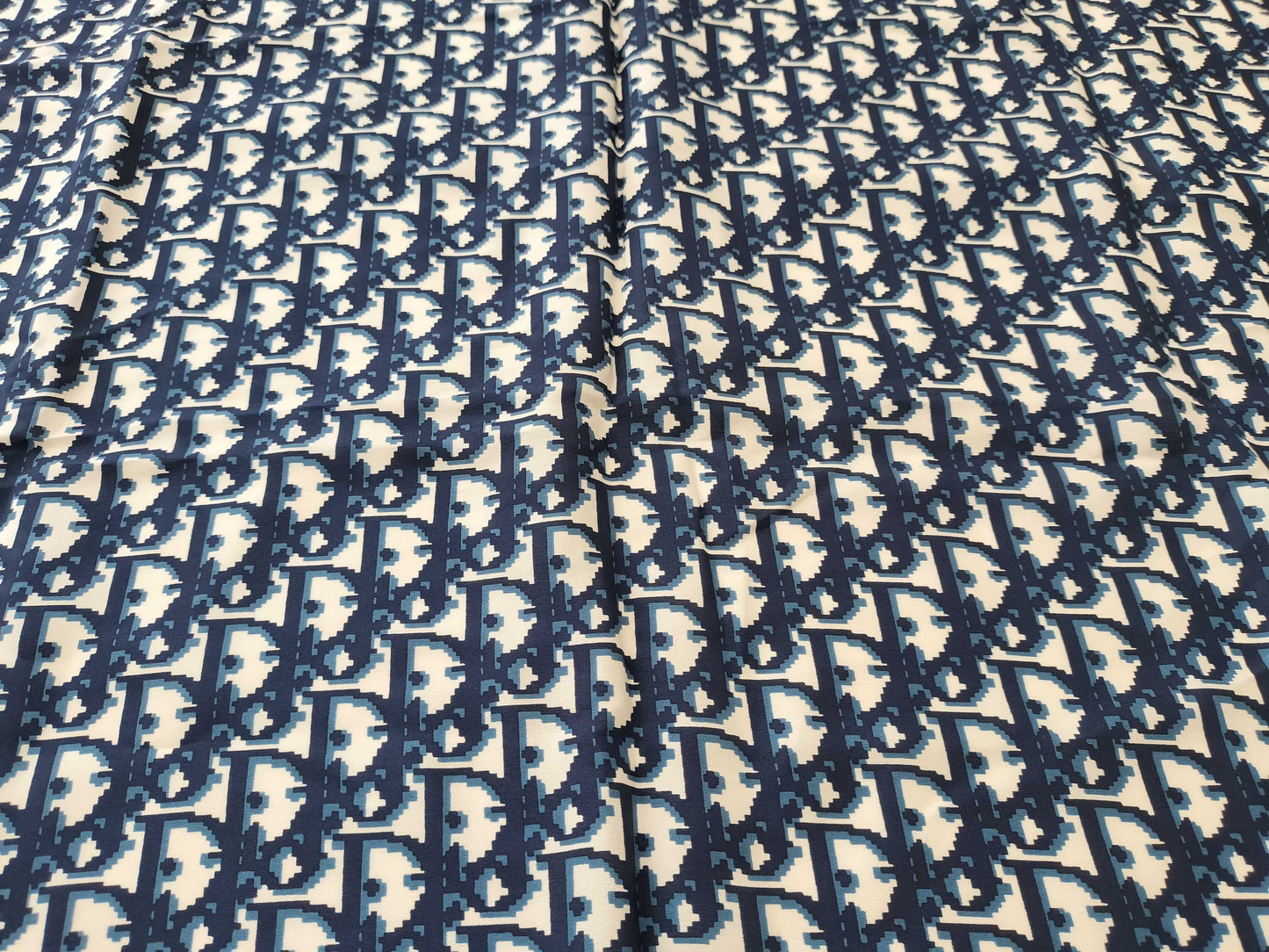 Dior Trotter Trotter Navy x White Scarf