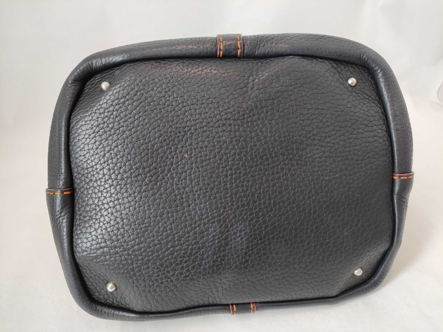 TOD'S Leather Handbag, Black with Red Stitching