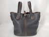 TOD'S Leather Handbag, Black with Red Stitching