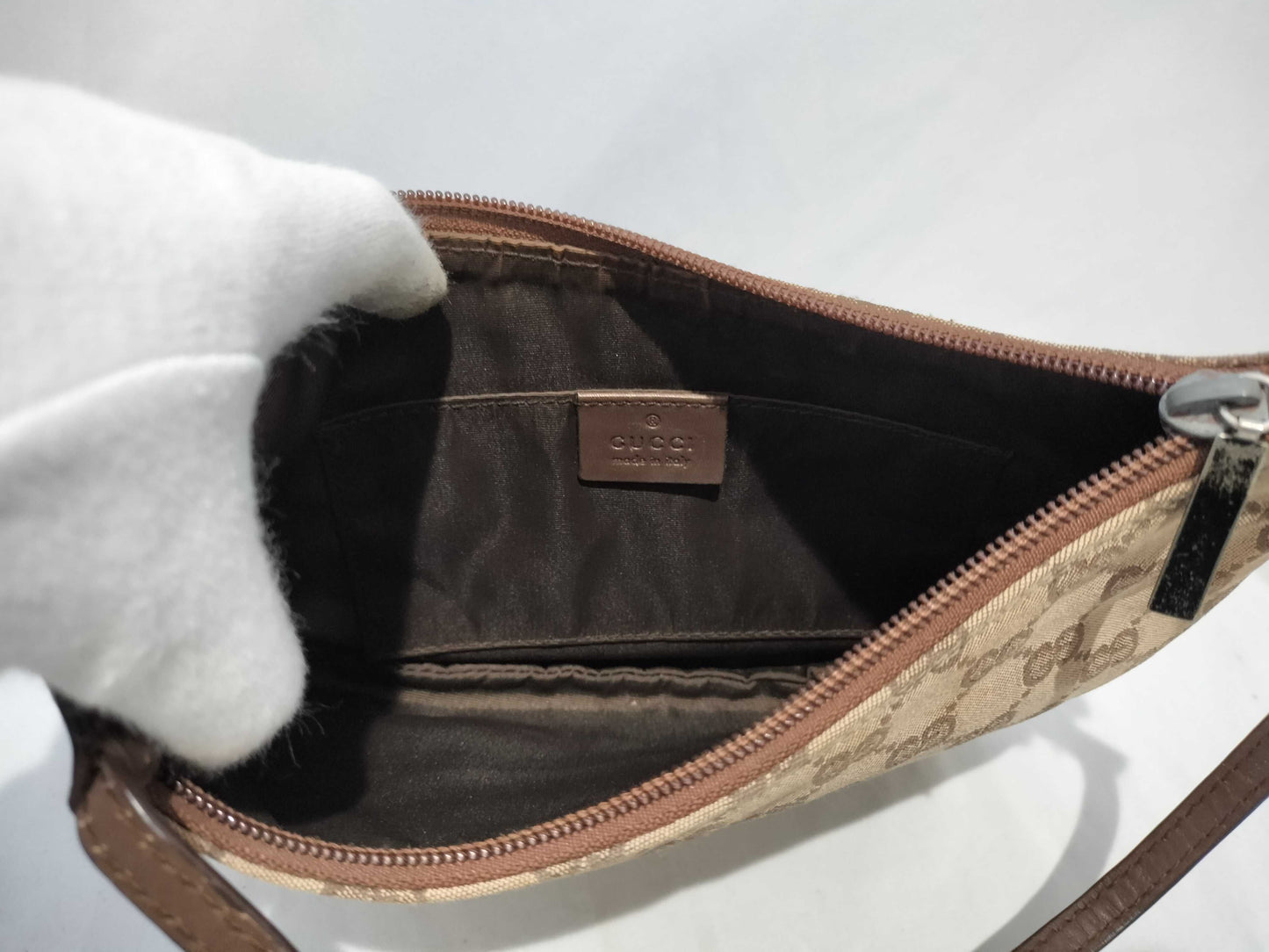 GUCCI Bamboo Leather Bag/Pouch Set Shoulder Bag