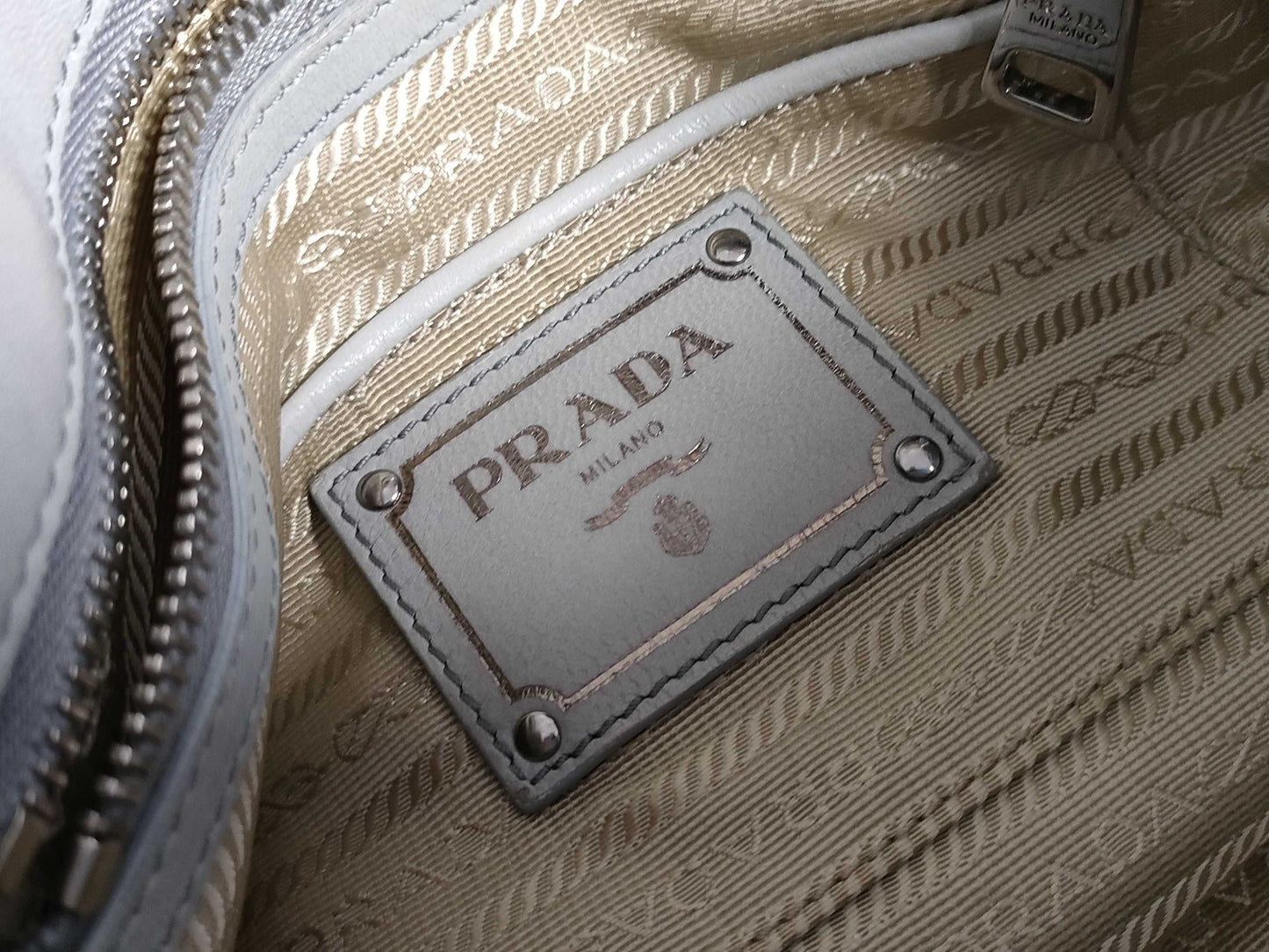 PRADA Gathered Leather 2-Way Handbag