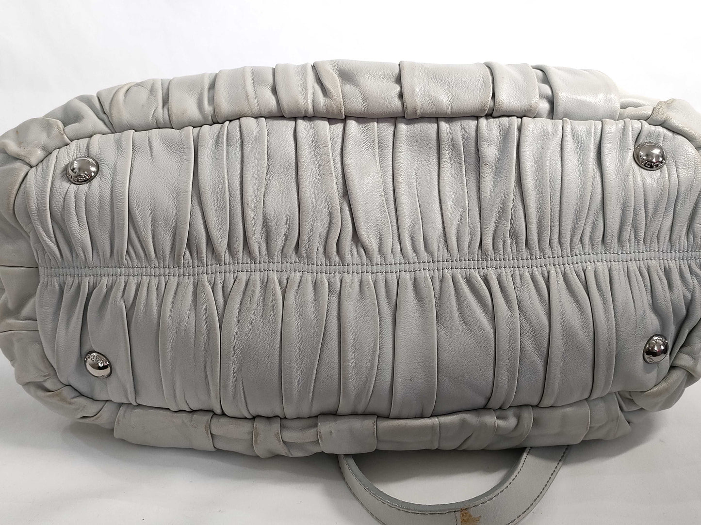 PRADA Gathered Leather 2-Way Handbag
