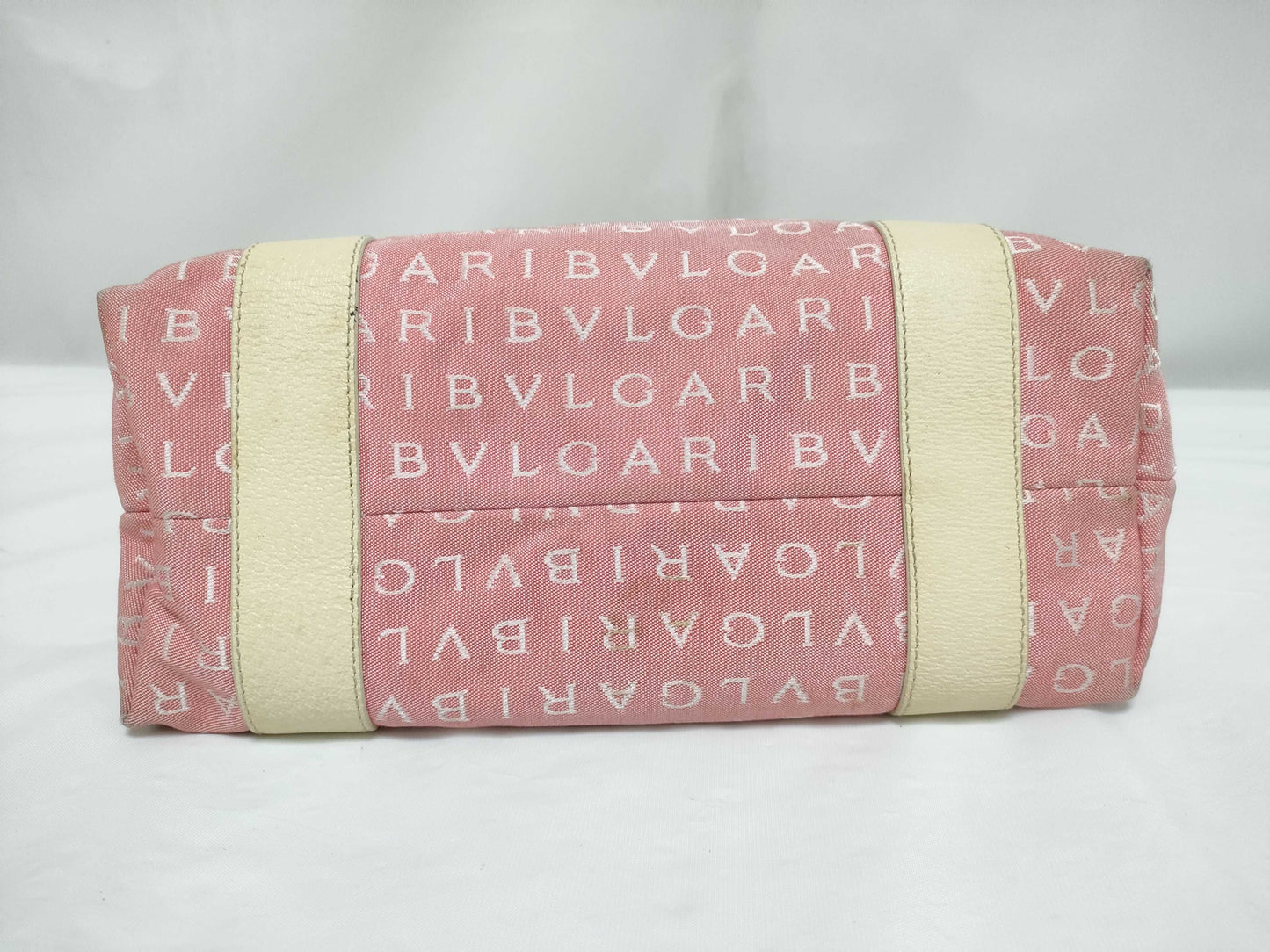 BVLGARI Logomania Canvas and Leather Tote Bag Pink