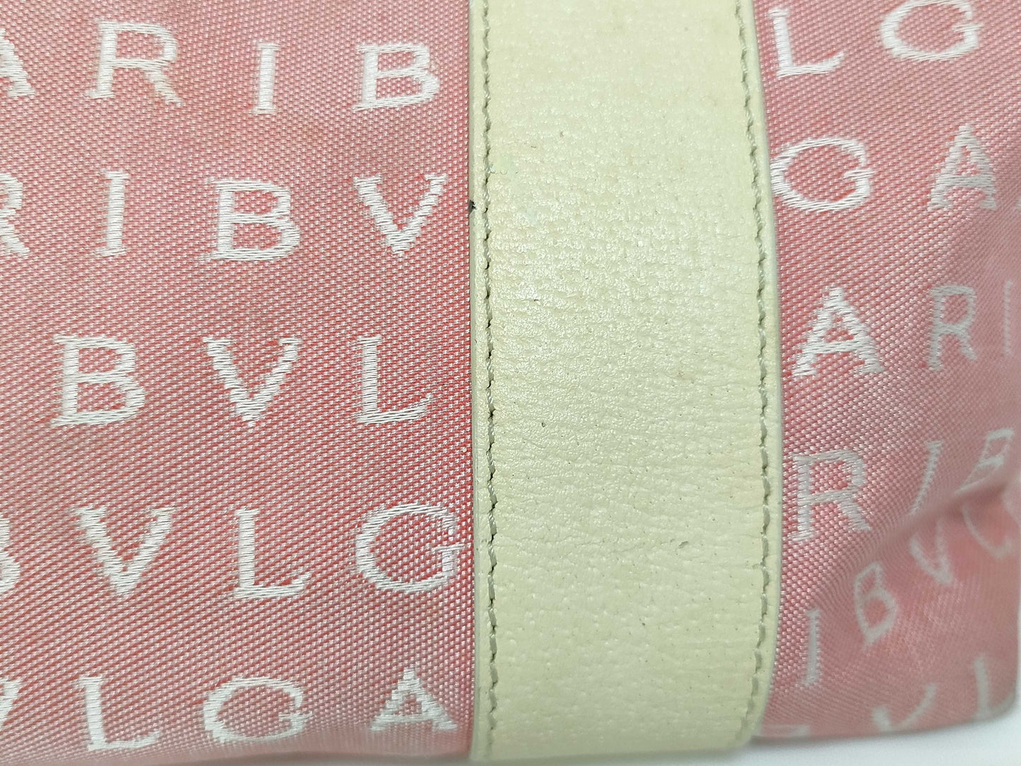 BVLGARI Logomania Canvas and Leather Tote Bag Pink