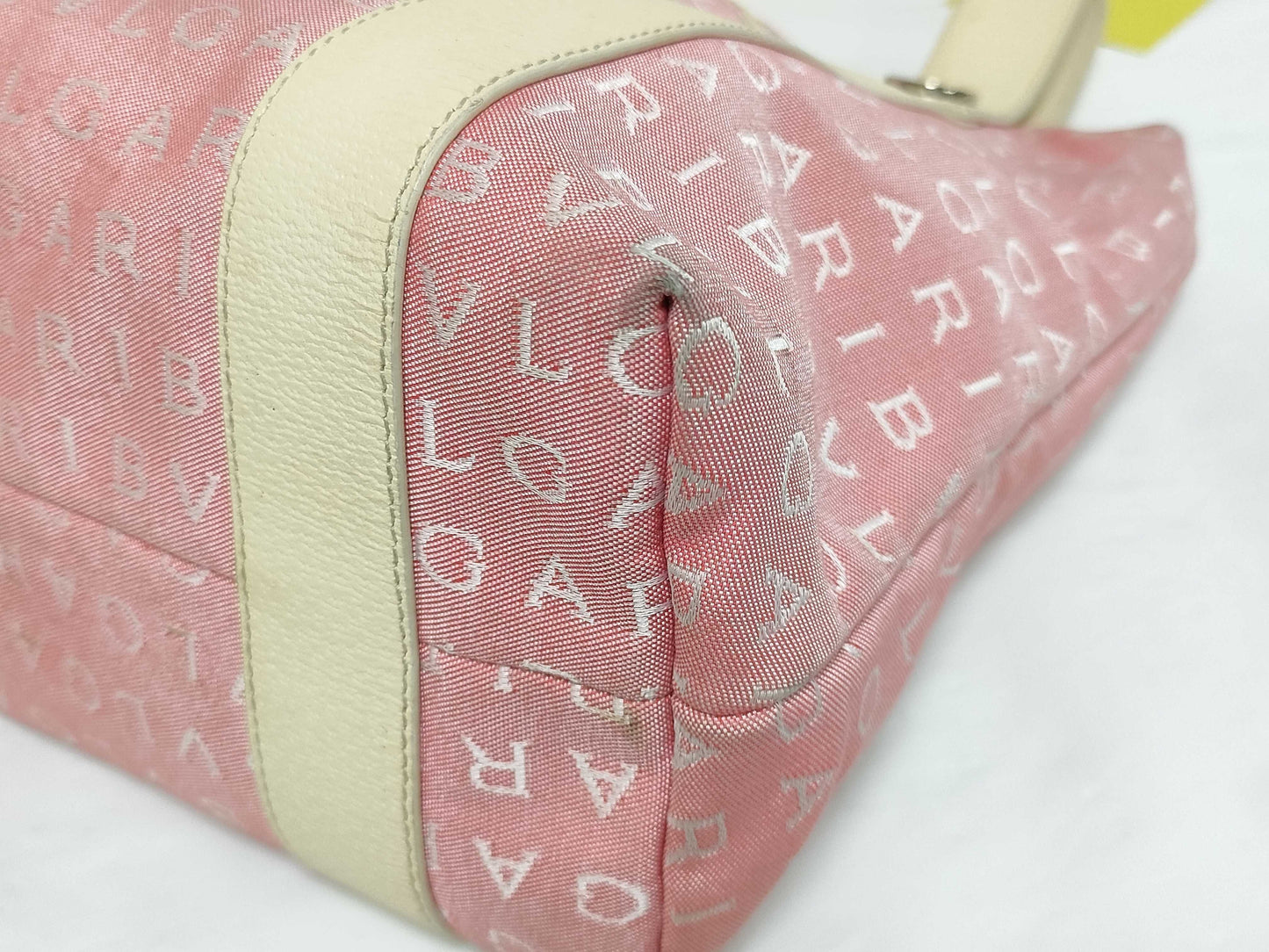 BVLGARI Logomania Canvas and Leather Tote Bag Pink