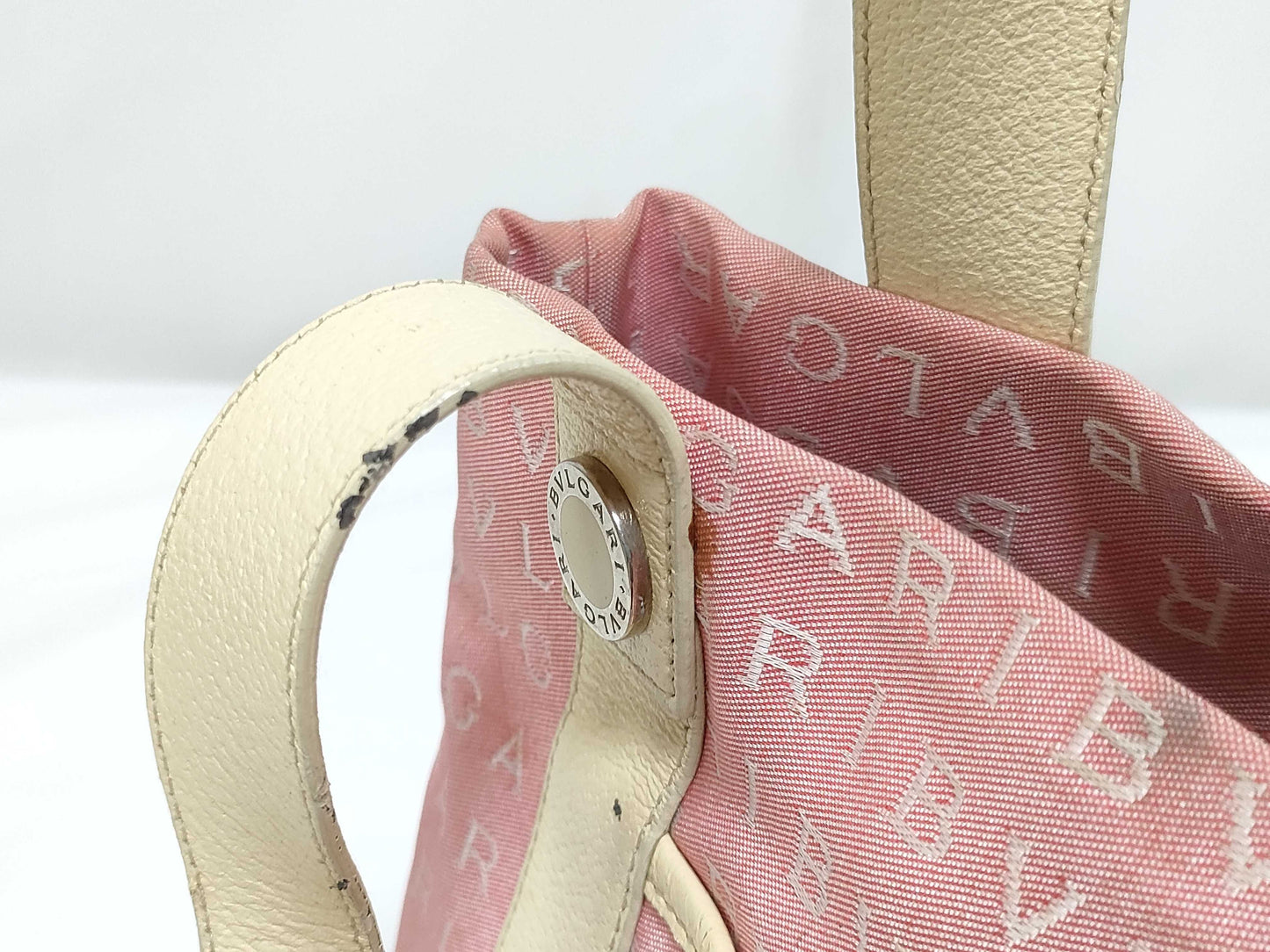 BVLGARI Logomania Canvas and Leather Tote Bag Pink