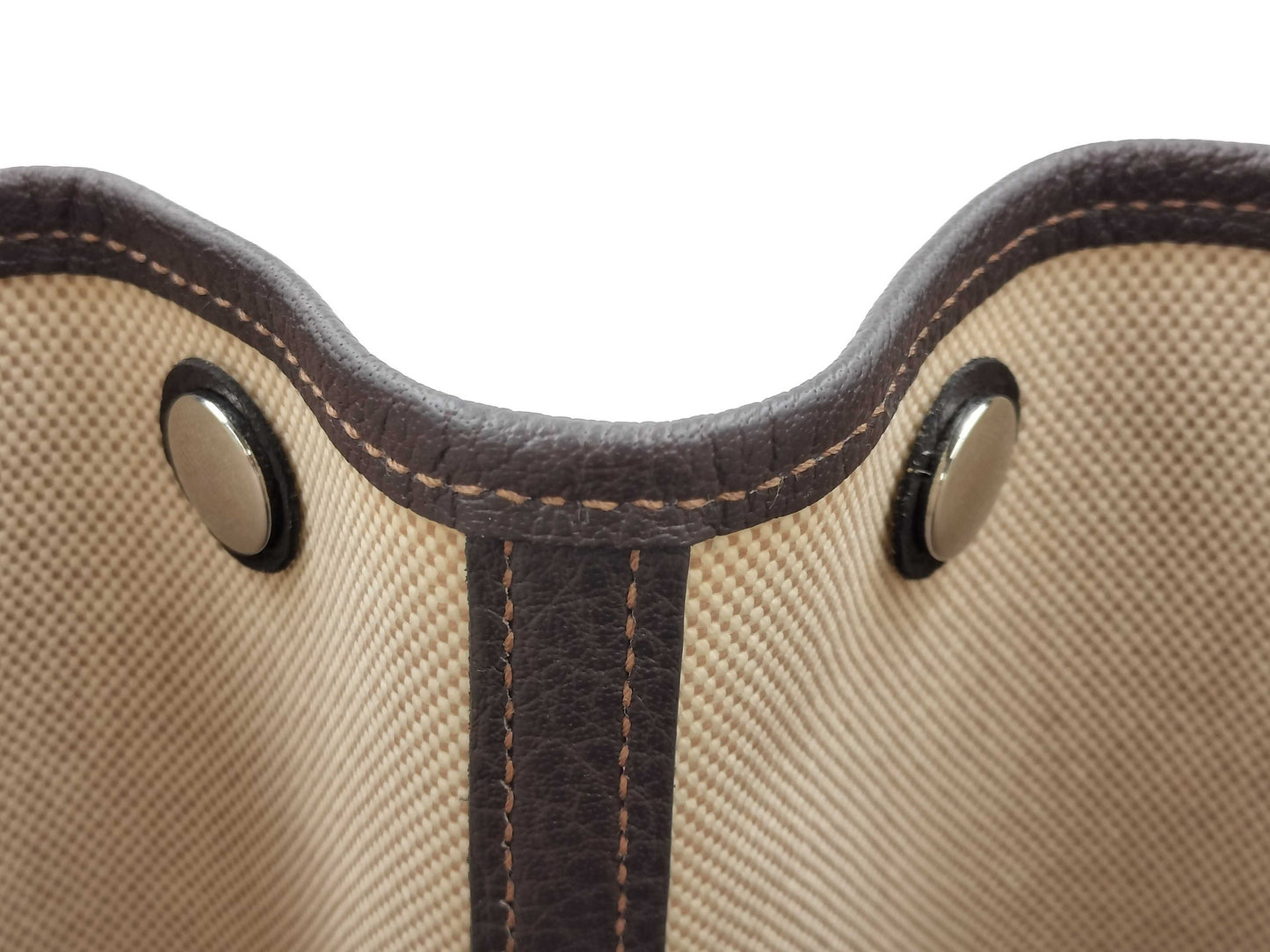 HERMES Garden Party PM Toile Ash Brown O Tote Bag