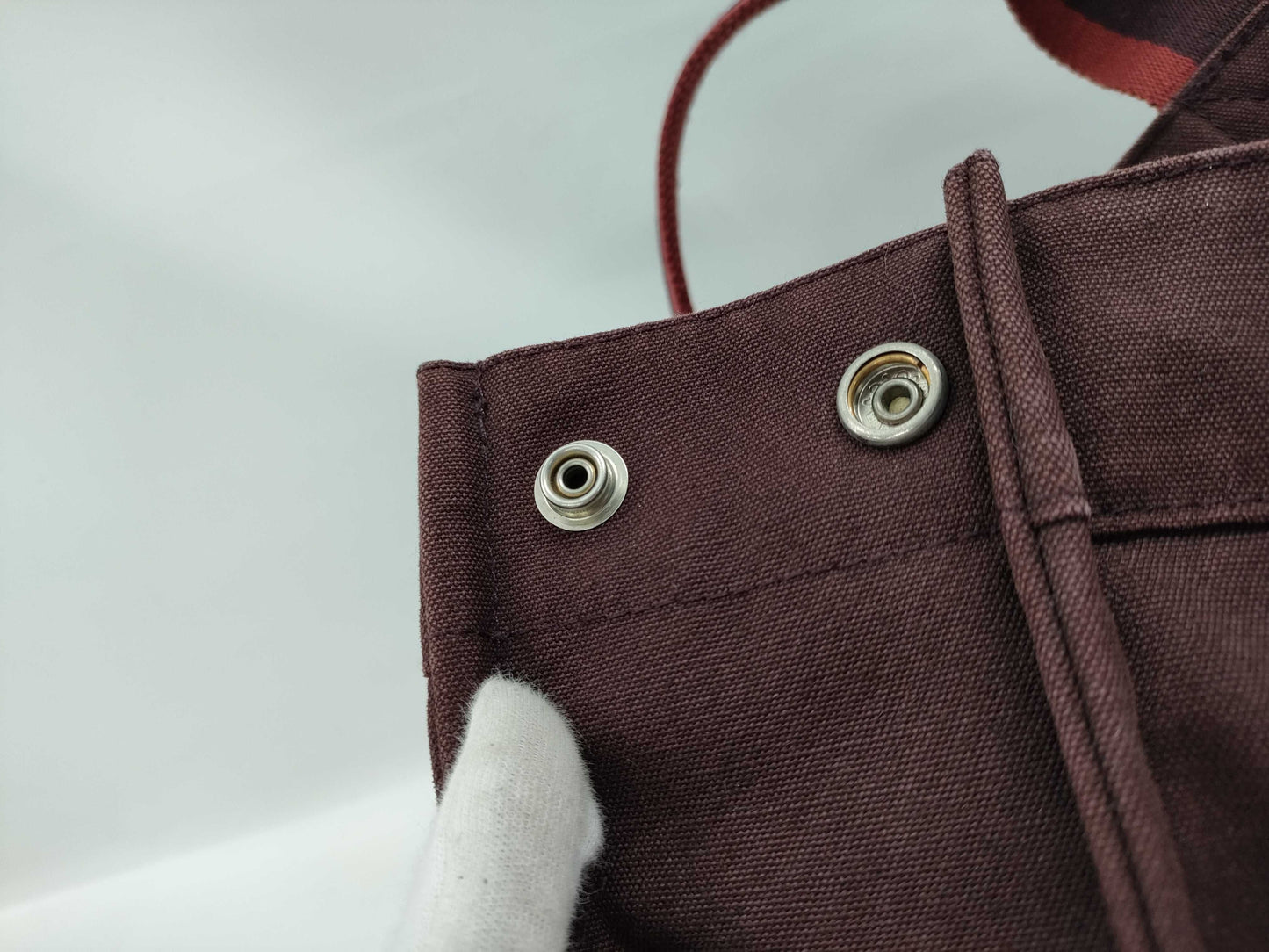 HERMES Foul Tote Brown x Red Tote Bag