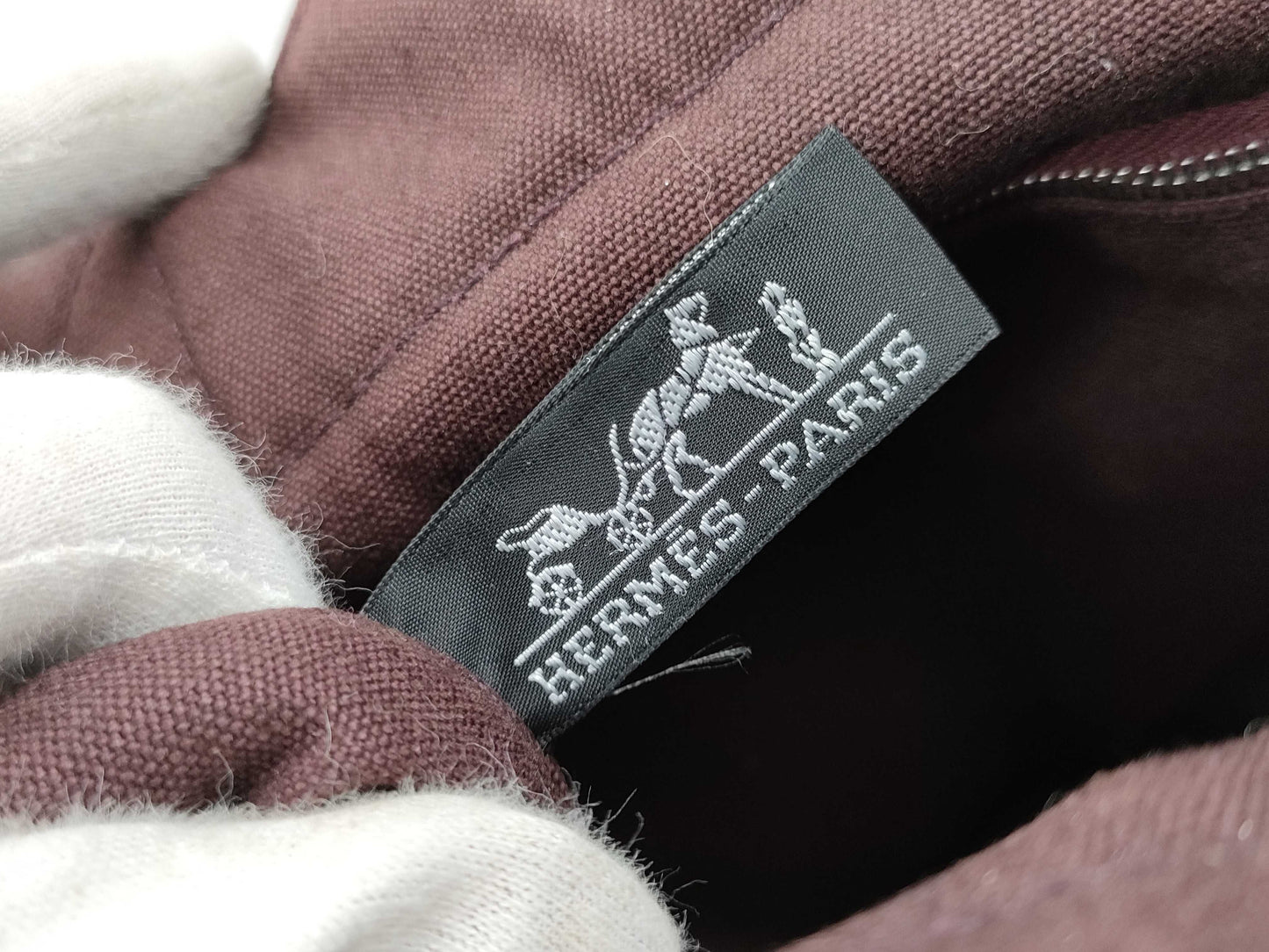 HERMES Foul Tote Brown x Red Tote Bag